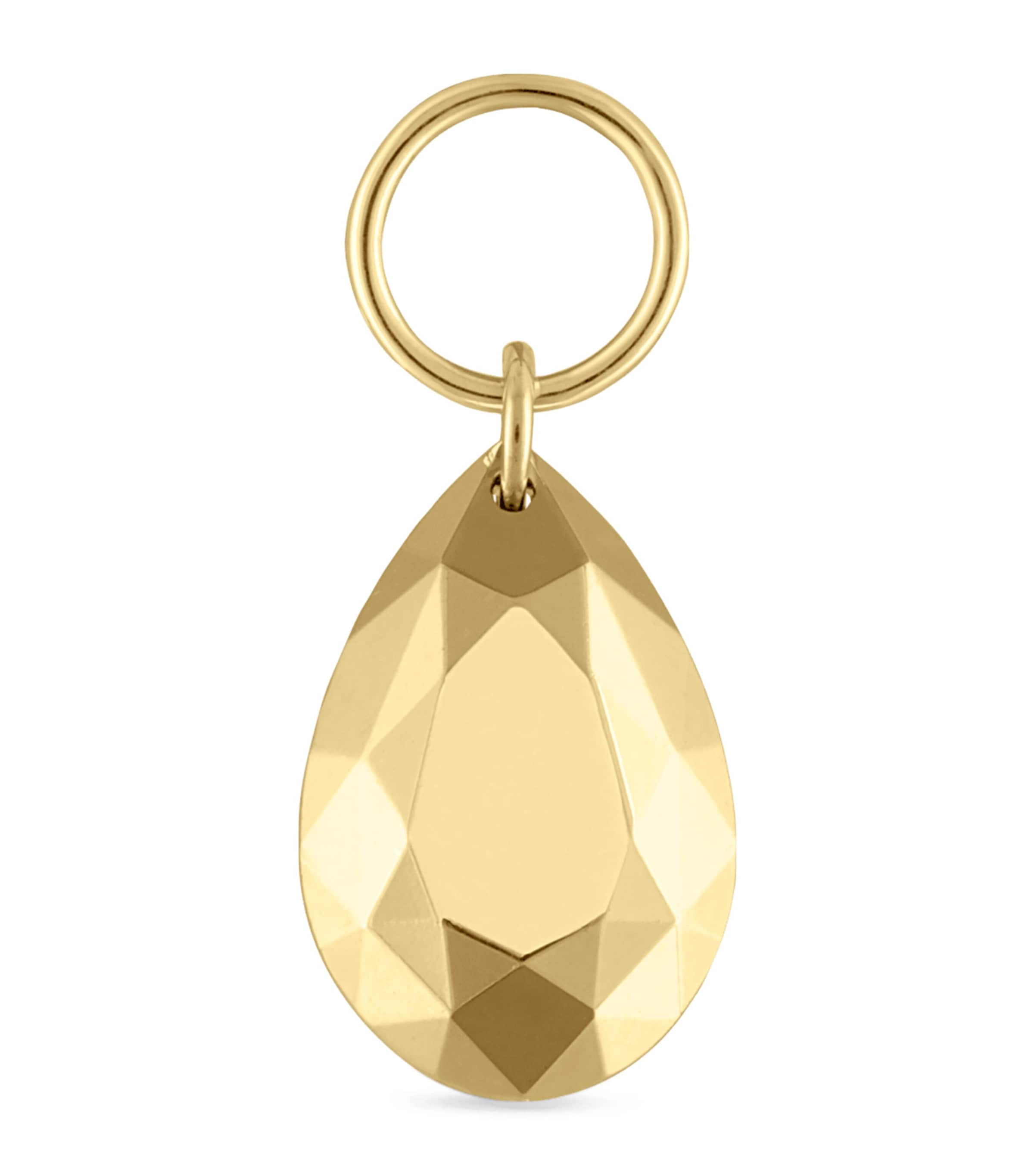 Maria Tash Faceted Pear Single Charm In Gold