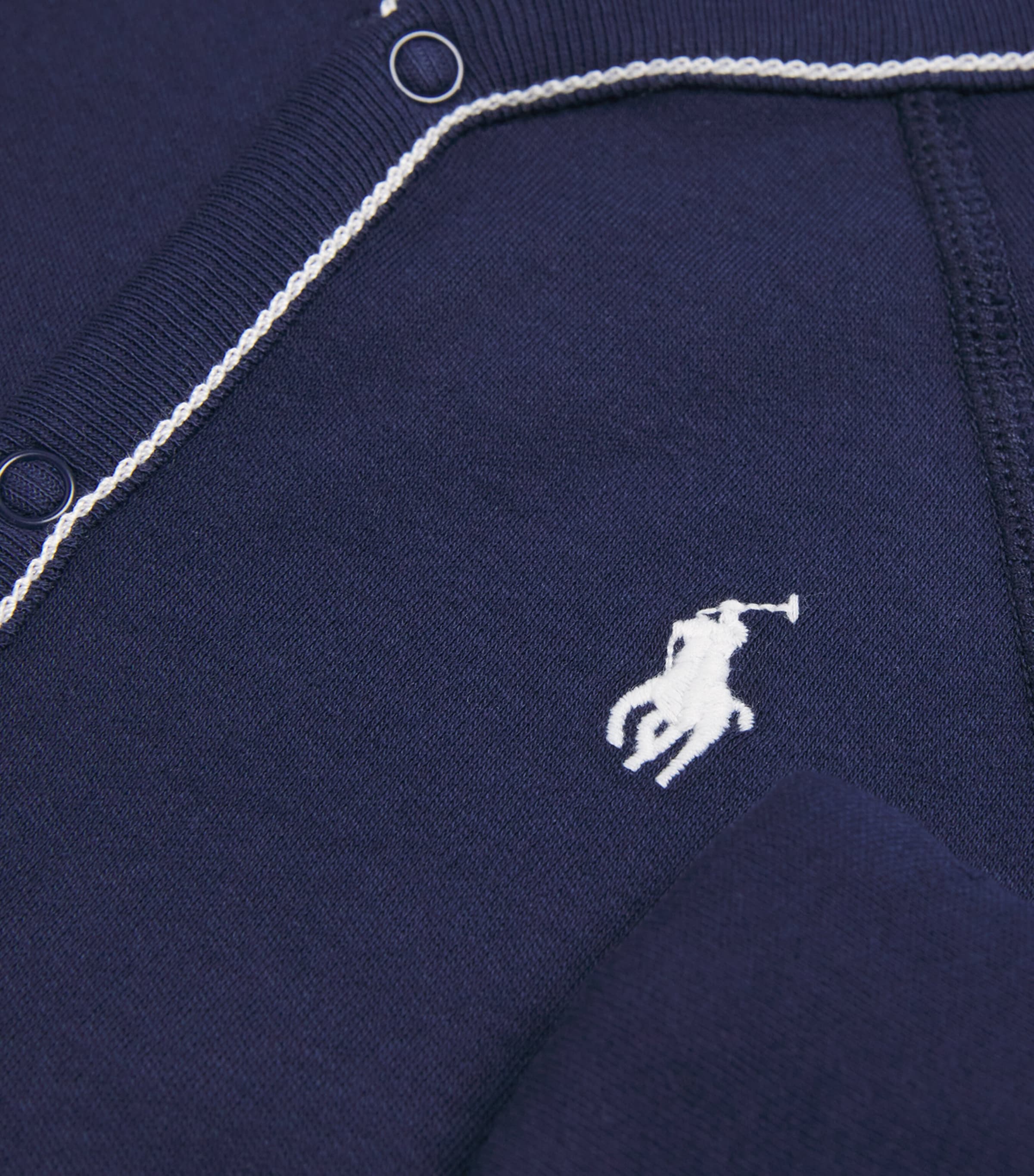 Ralph Lauren Kids Cotton Polo Pony All-In-One (0-12 Months) Refined Navy Image 3