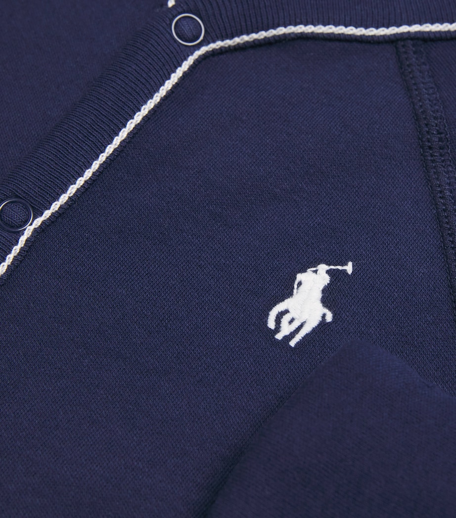 Ralph Lauren Kids Cotton Polo Pony All-In-One (0-12 Months) Refined Navy Image 3