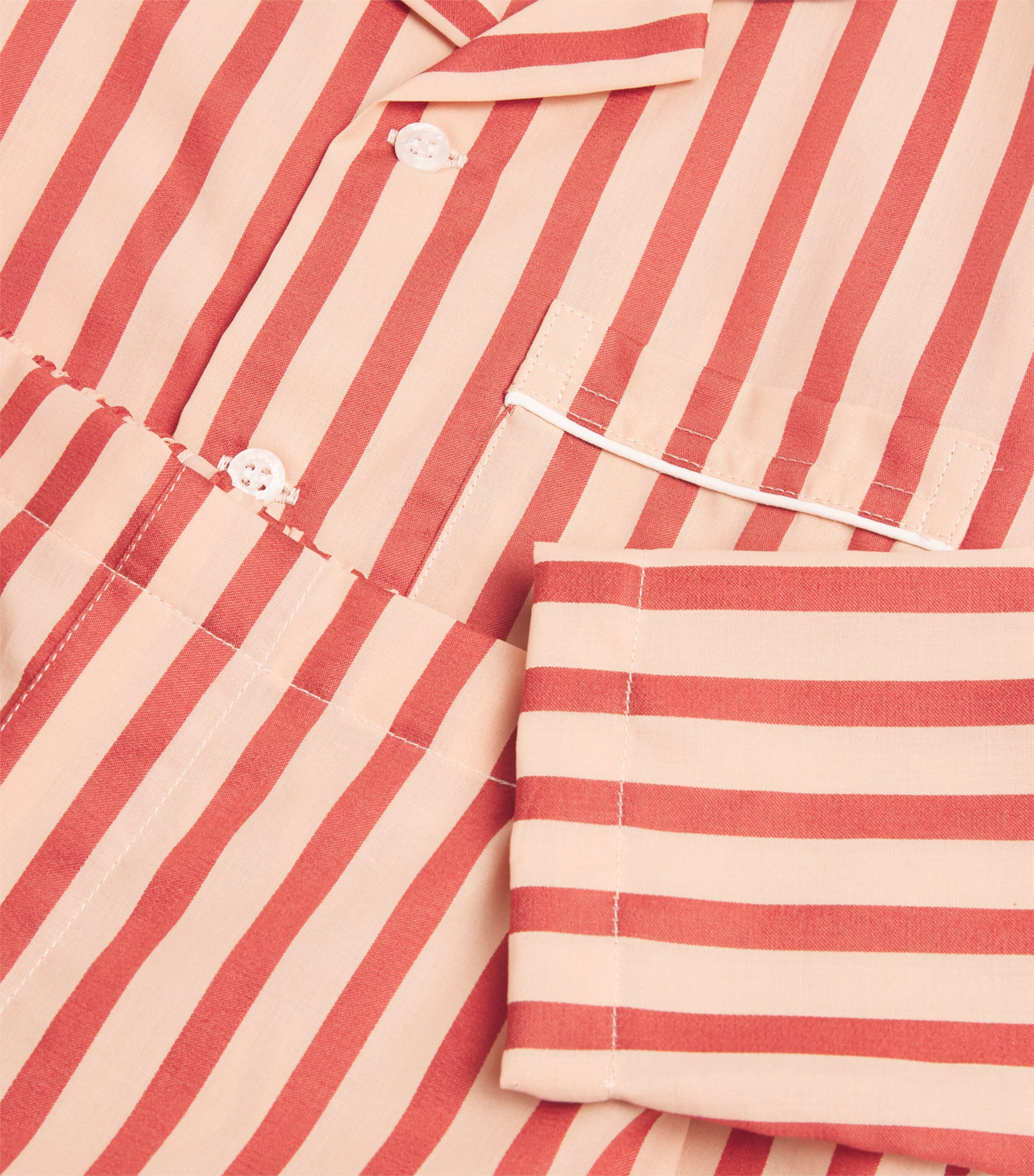 Cotton Stripe Capri Pyjamas (3-16 Years) RED Image 4