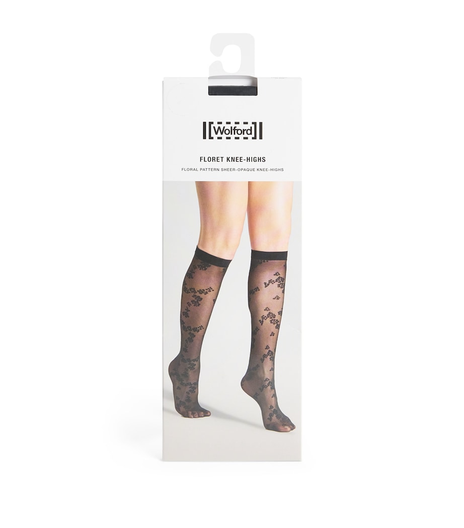 Floret Knee-High Socks 7005 BLACK Image 1