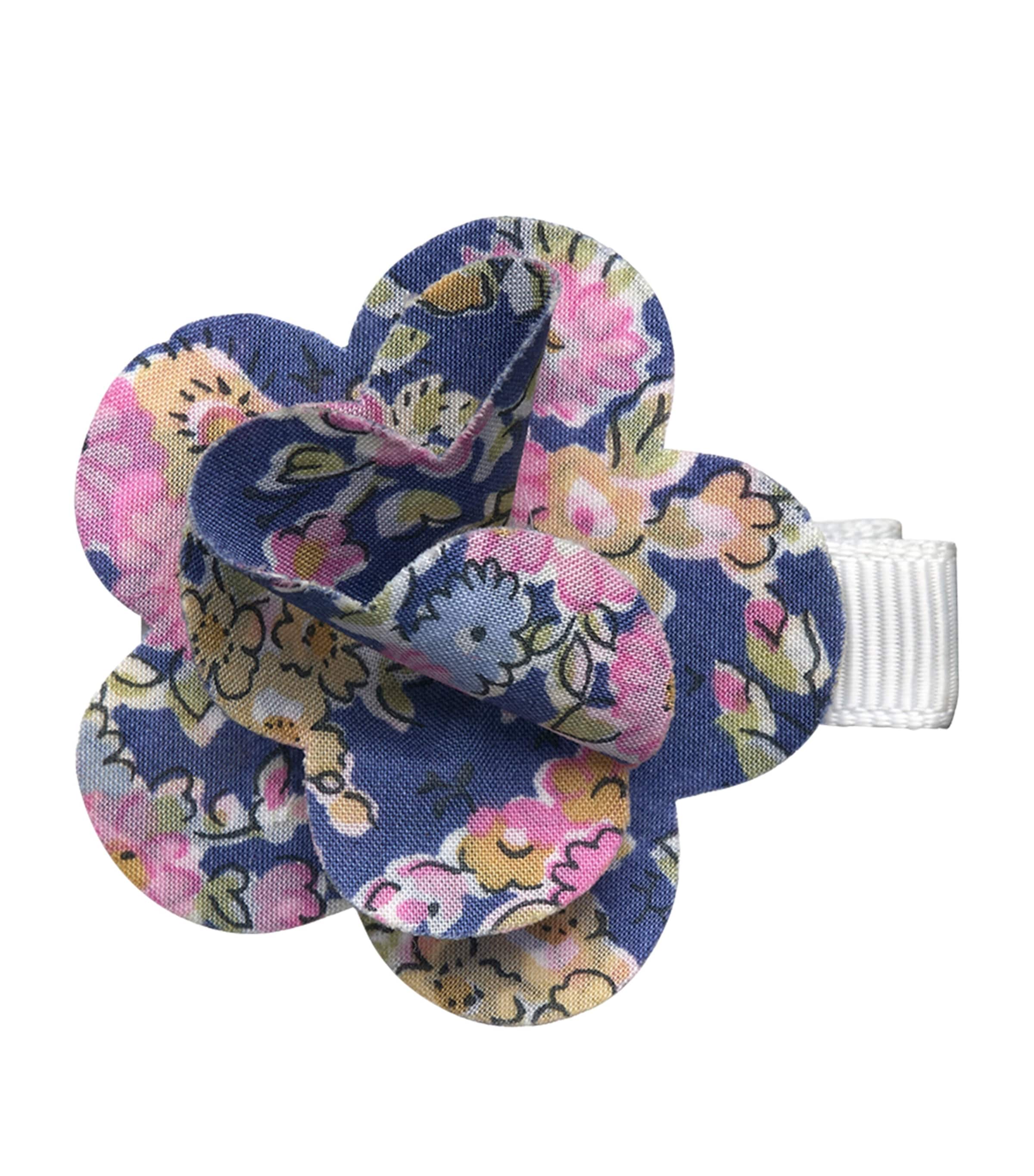 Trotters Cotton Floral Print Hair Clip Cornflower Image 1