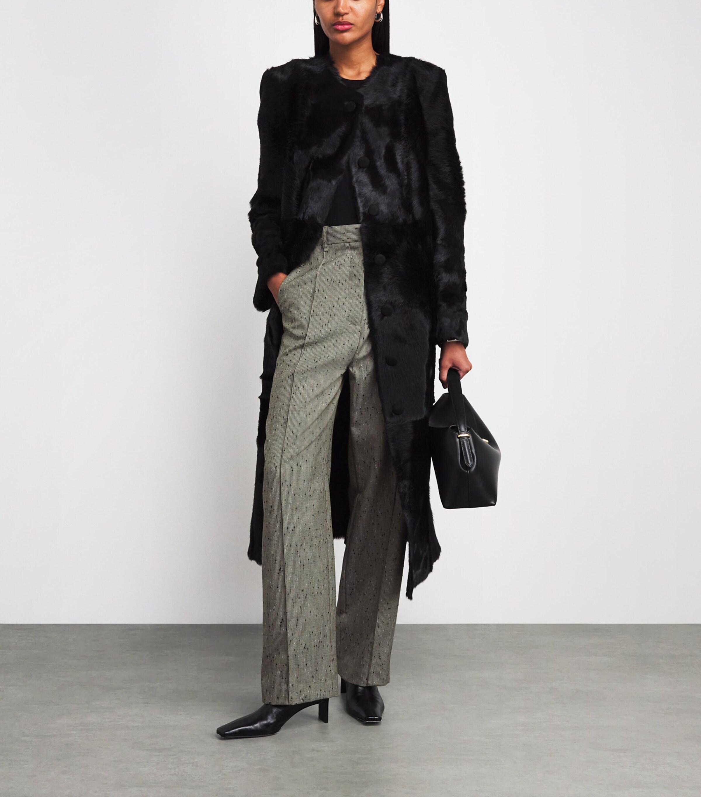 CAMILLA AND MARC Womens Slubbed Noma Straight Trousers Khaki Marle Image 2