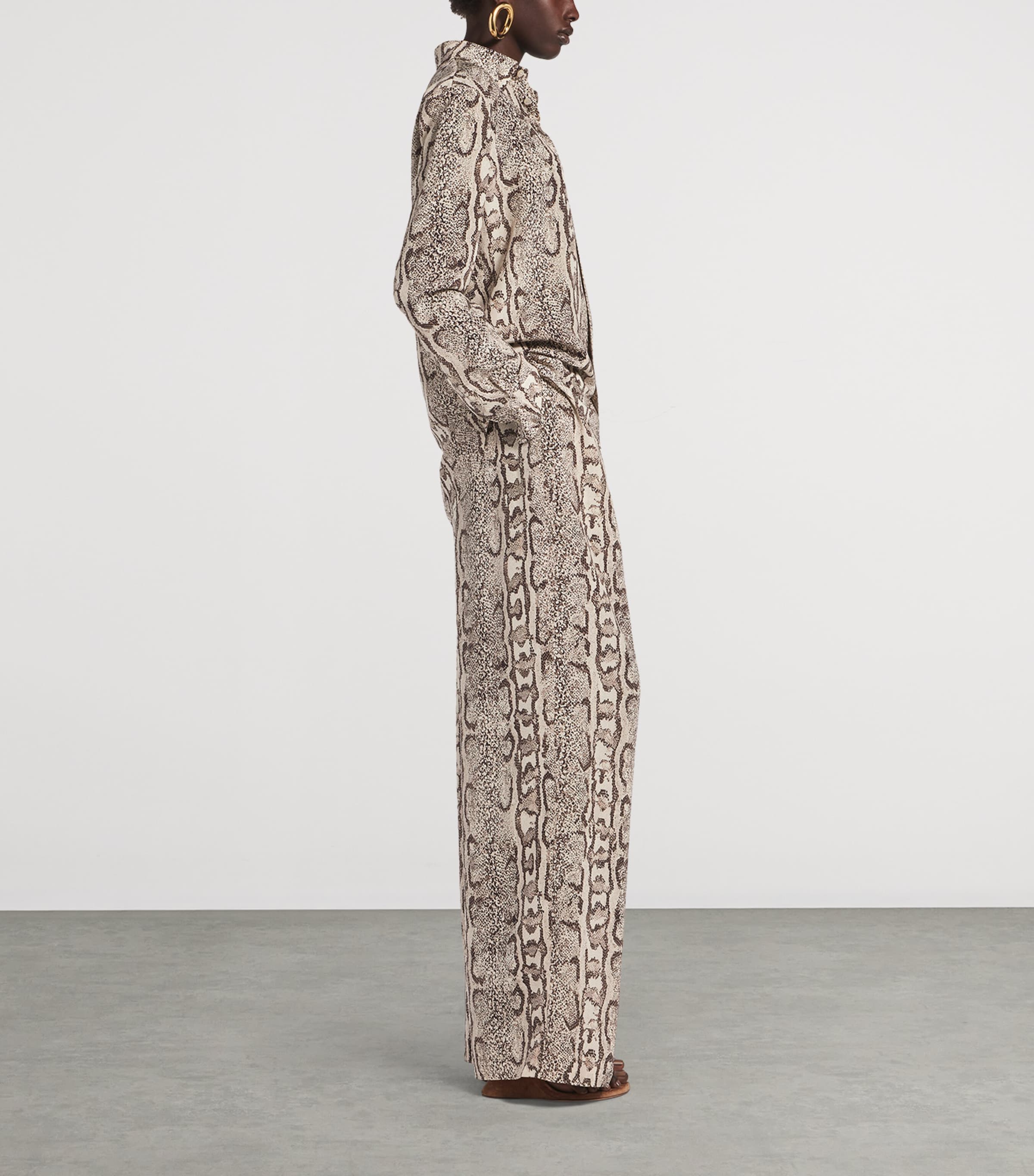 Balenciaga Womens Silk Python Print Shirt Image 4