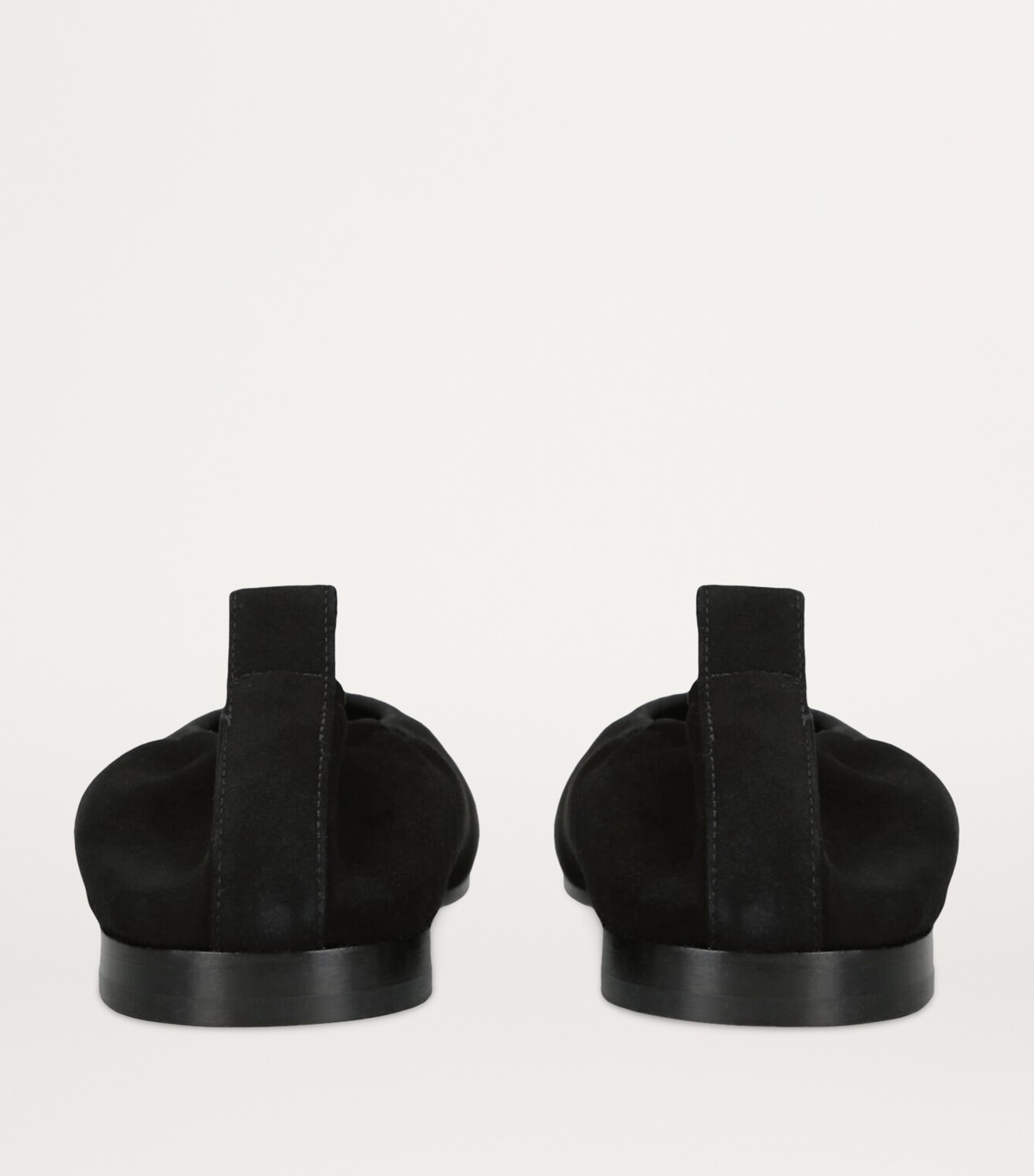 Suede Square-Toe Ballet Flats BLACK Image 4