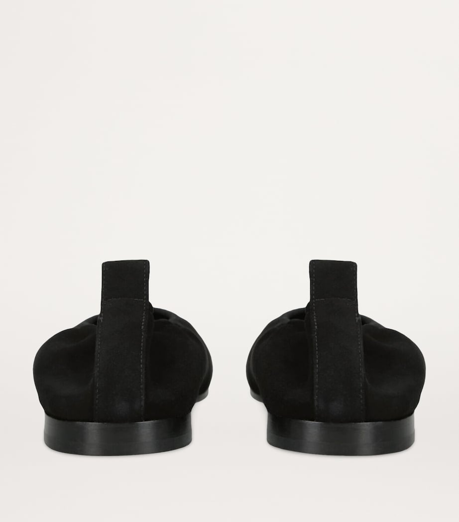 Suede Square-Toe Ballet Flats BLACK Image 4