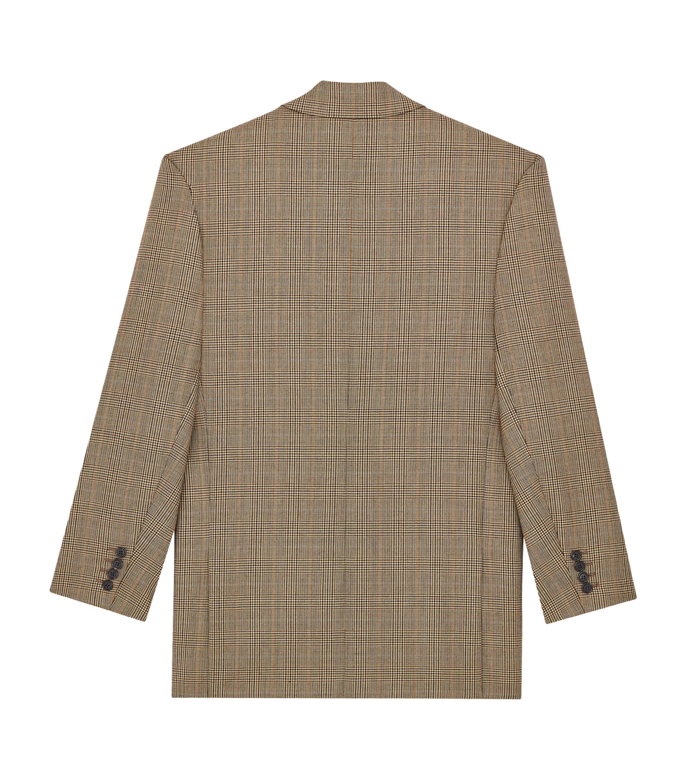 Saint Laurent Womens Wool Check Double-Breasted Blazer Image 3