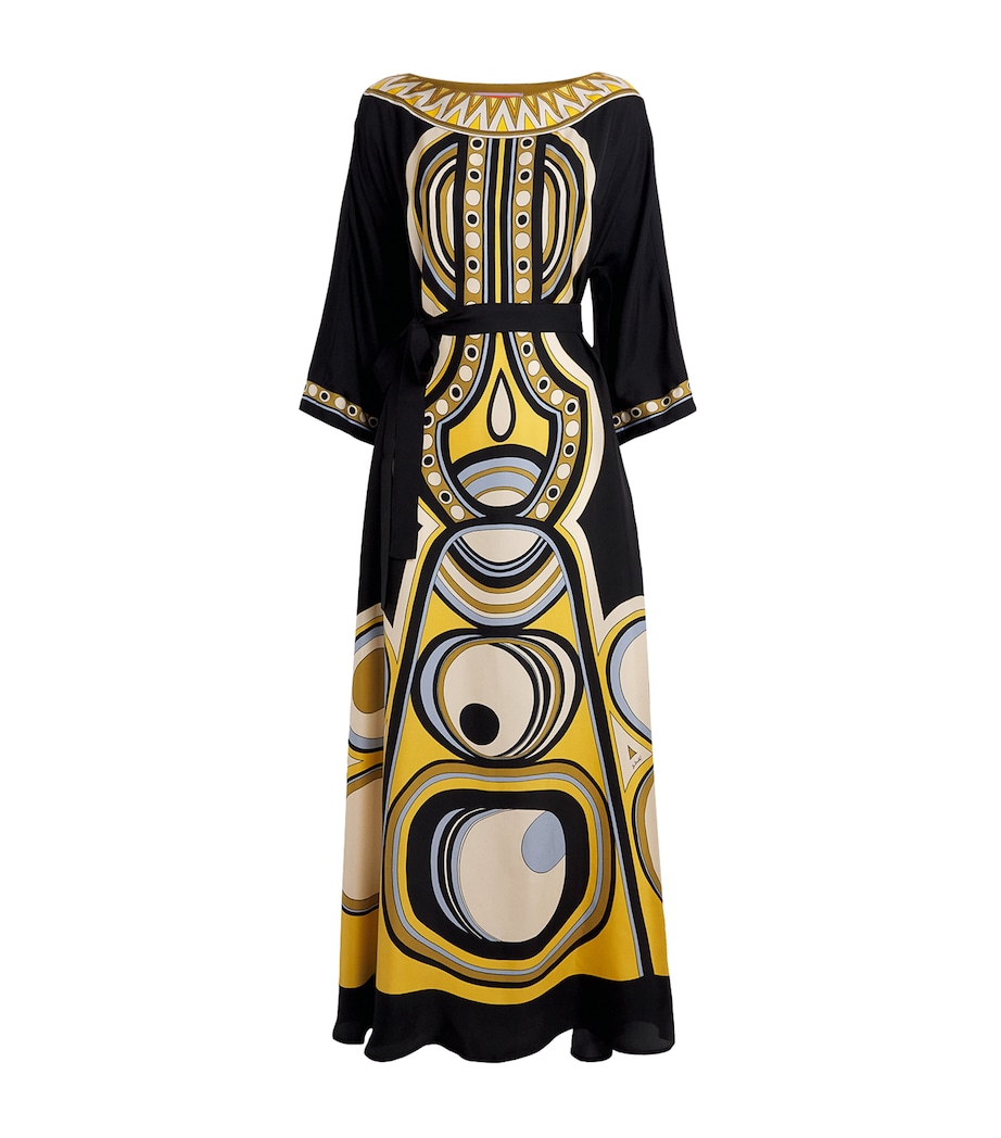 La Doublej Womens Silk Muumuu Maxi Dress Placée Image 1
