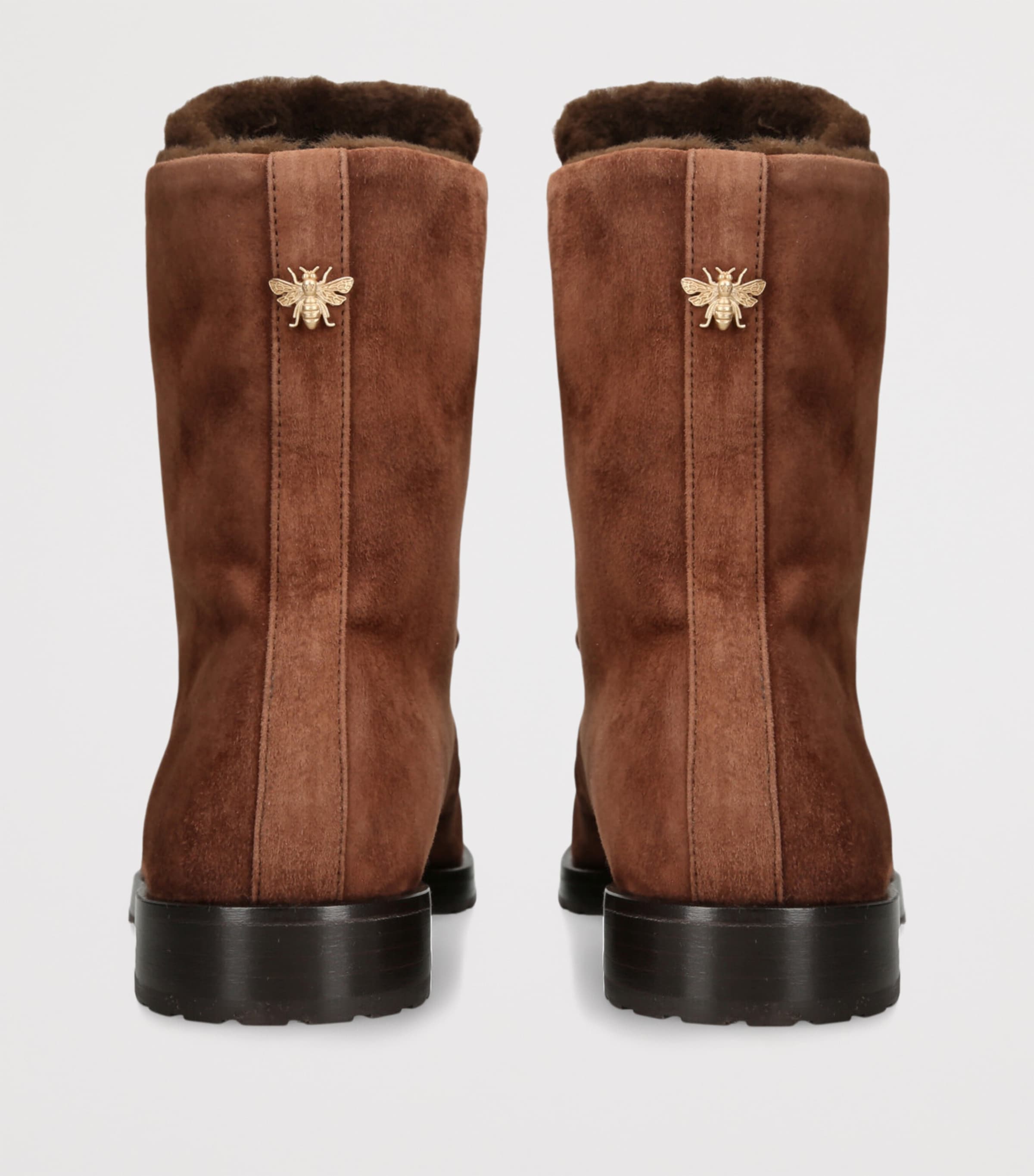 Suede Shearling-Lined Boots BROWN Image 2