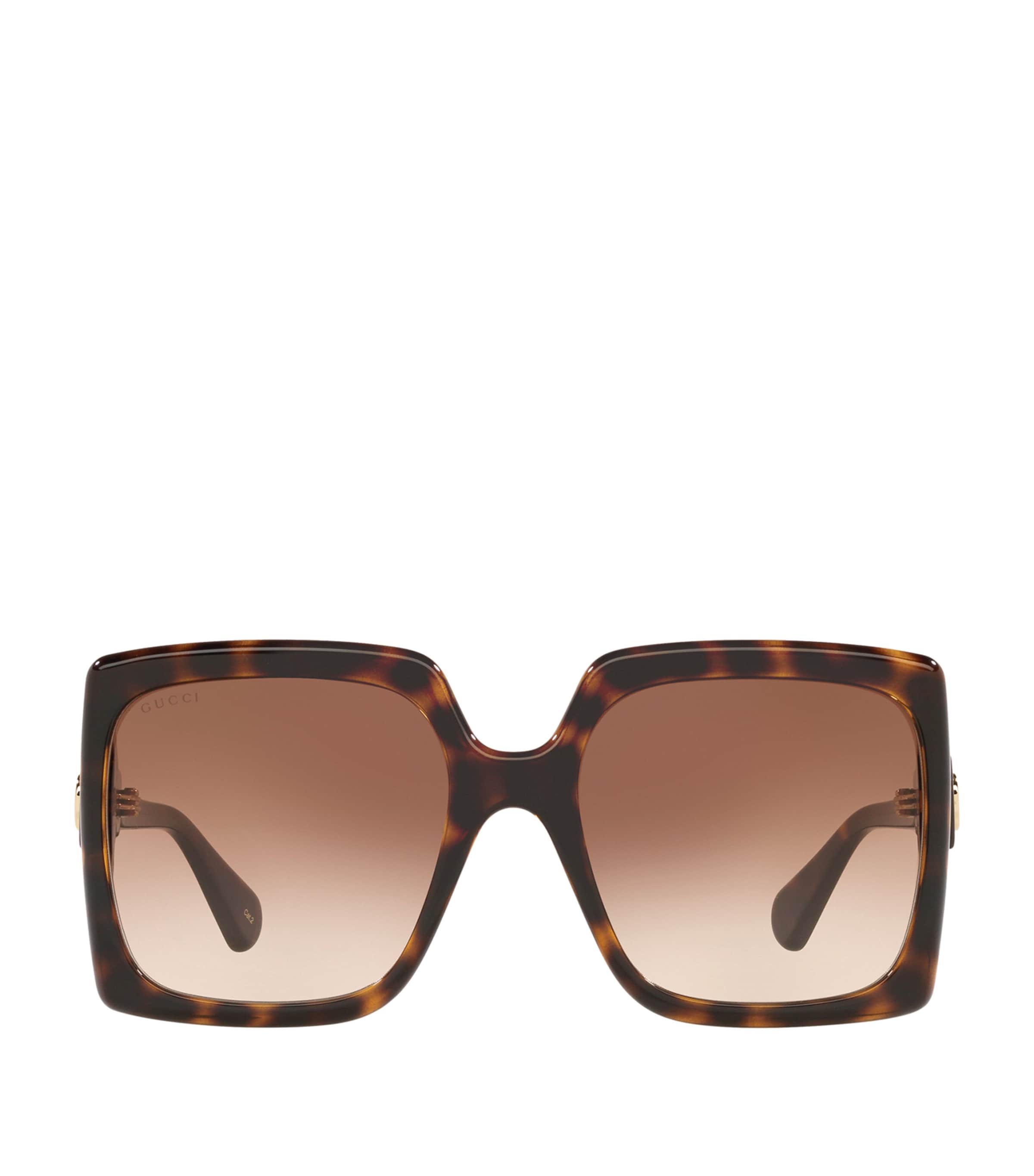 Gucci Tortoiseshell Print Square Sunglasses In Brown