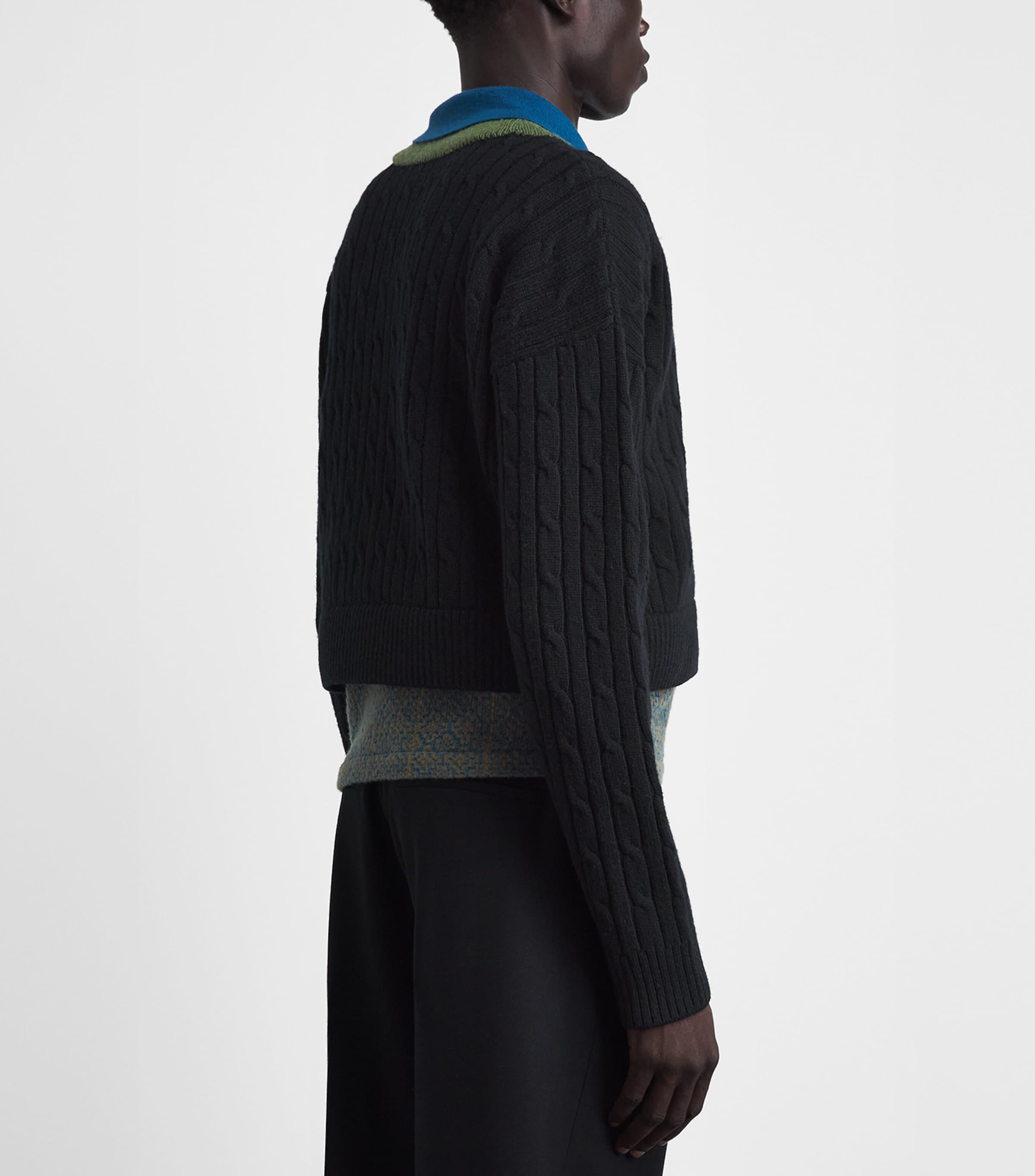 DRIES VAN NOTEN Mens Wool-Cotton Layered Sweater Image 5