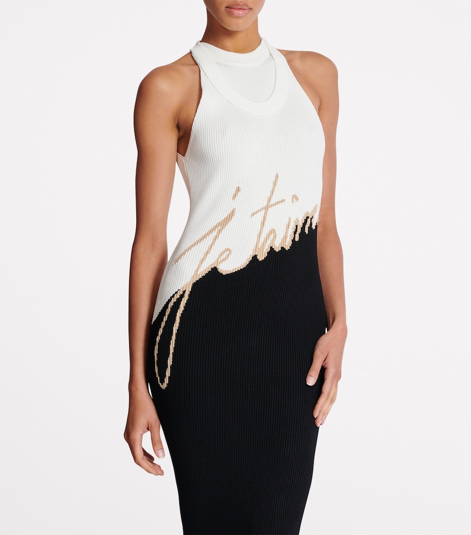 Jacquard Love Letter Maxi Dress EMY NOIR/NUDE/BLANC Image 8