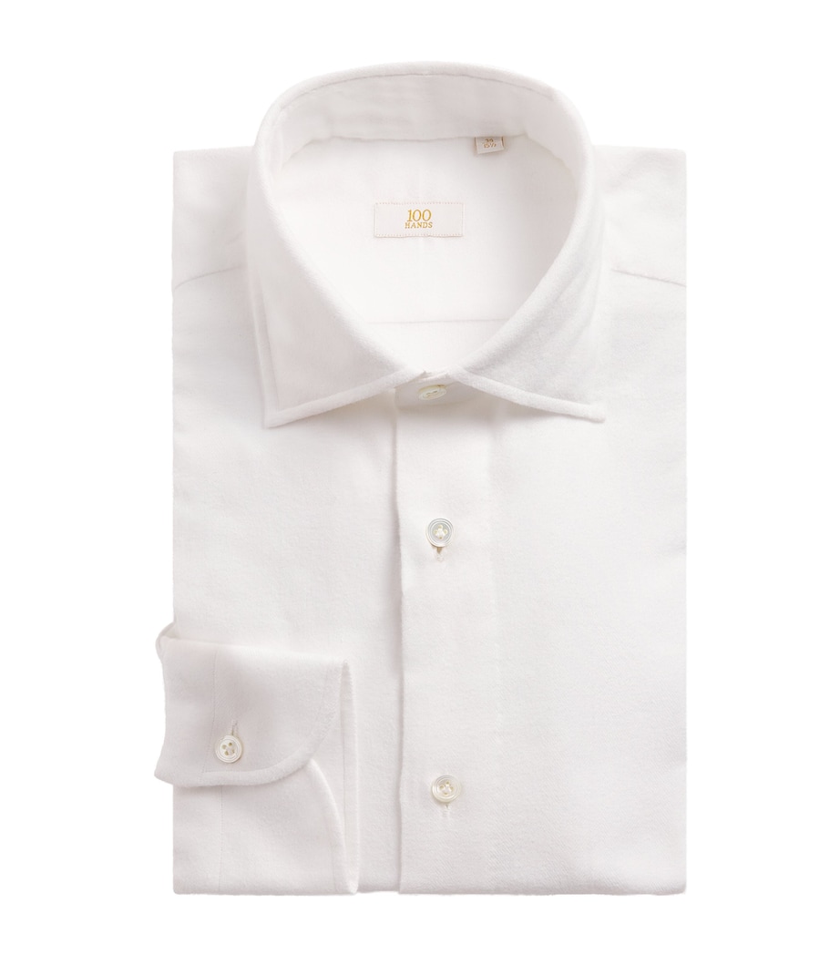 Cotton Flannel Shirt WHITE Image 1