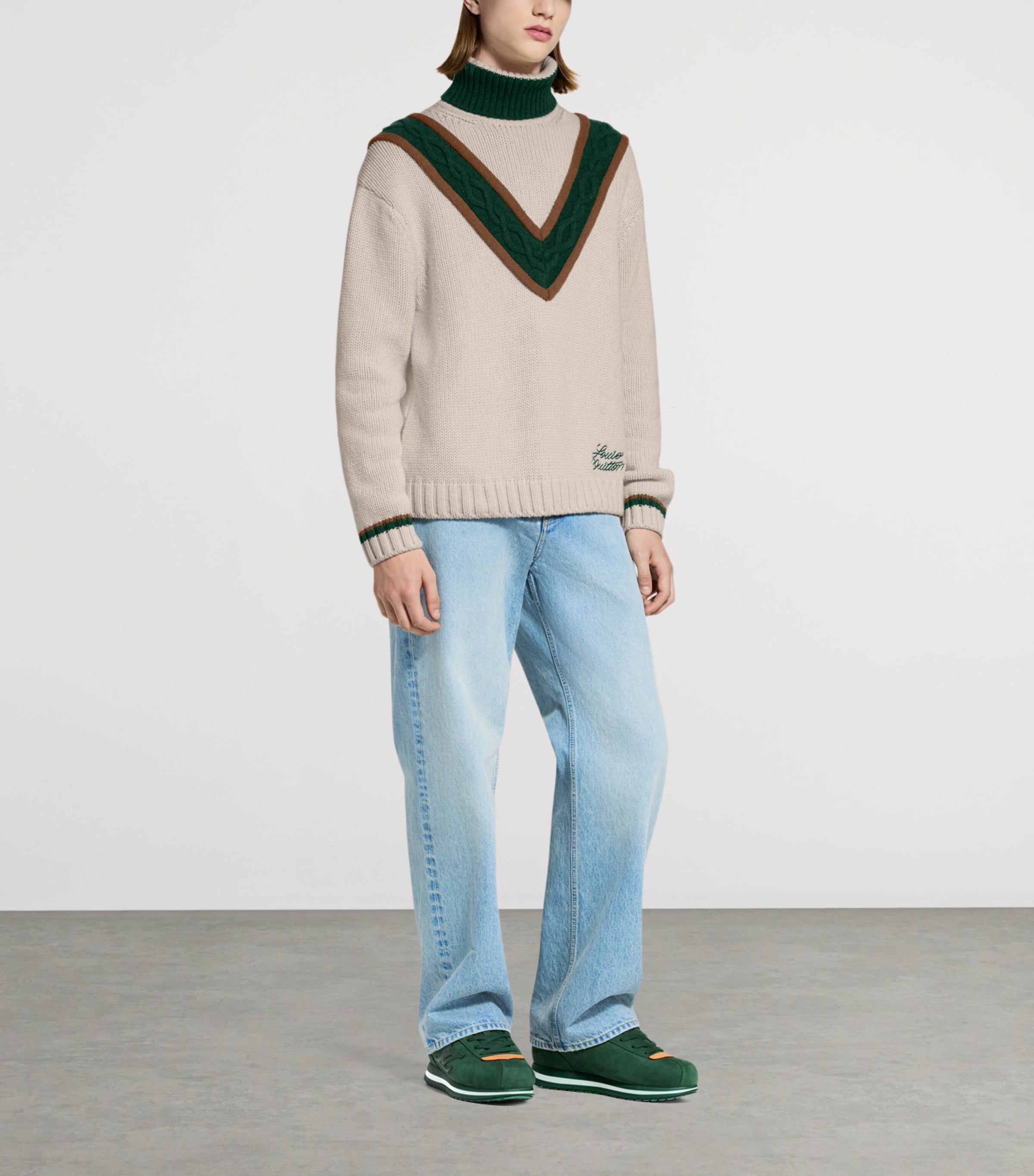 Wool Cable-Knit Sweater LIGHT BEIGE Image 4