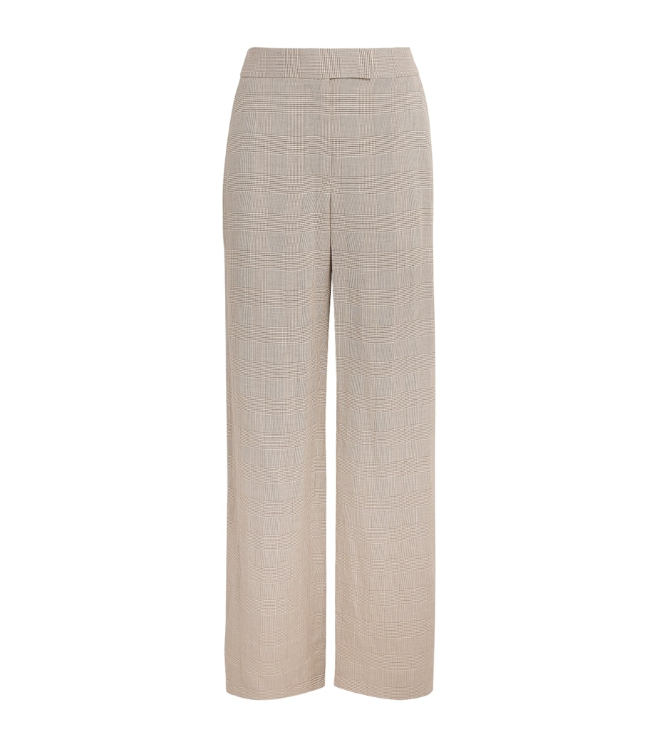 Veronica Beard Womens Plaid Broderick Trousers Acorn/dove Image 1