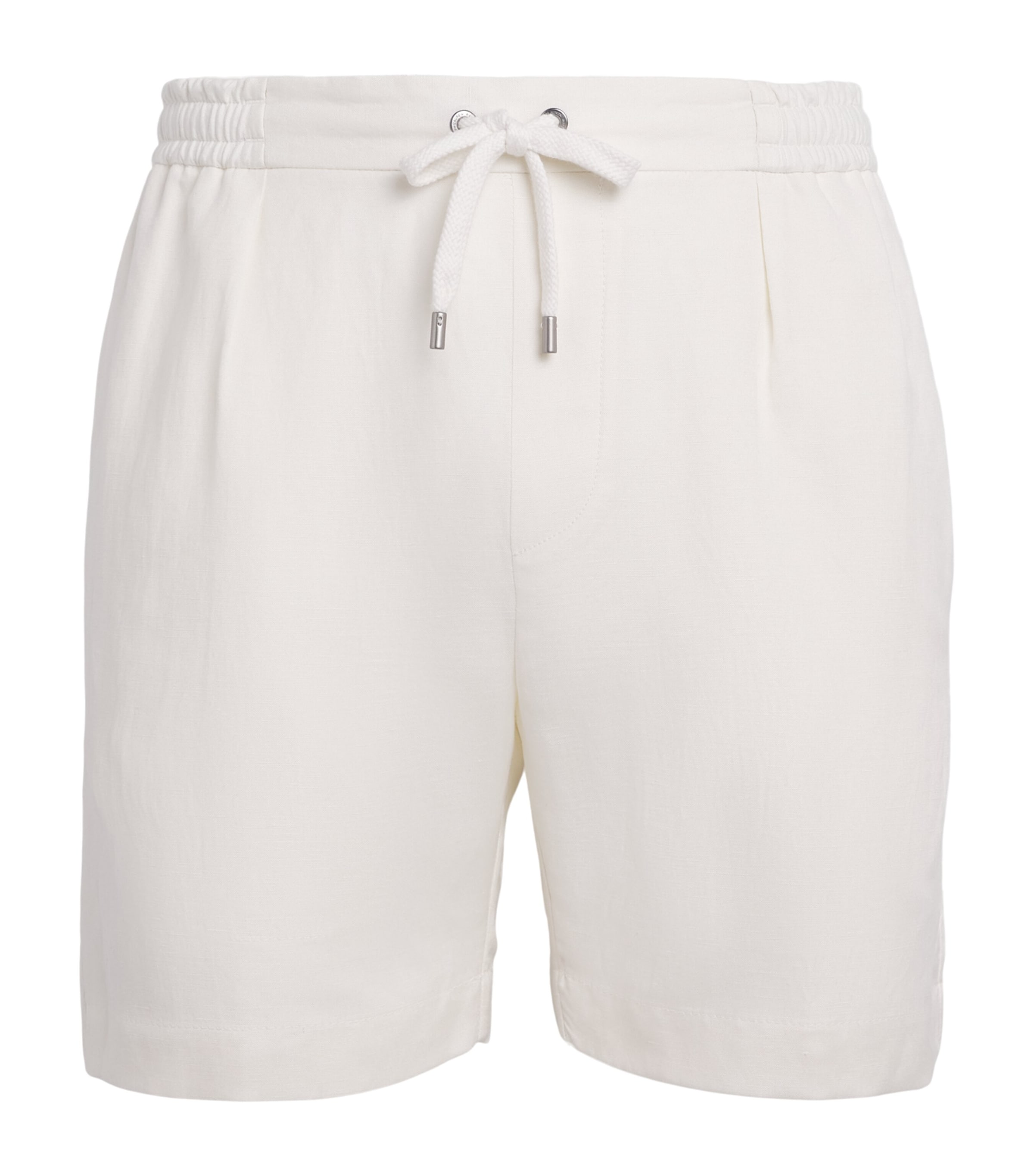 Ralph Lauren Purple Label Mens Silk-Linen Drawstring Shorts Deckwash White Image 1