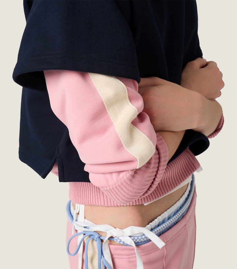 Miu Miu Womens Technical Fabric Stripe Track Jacket Pink Image 4