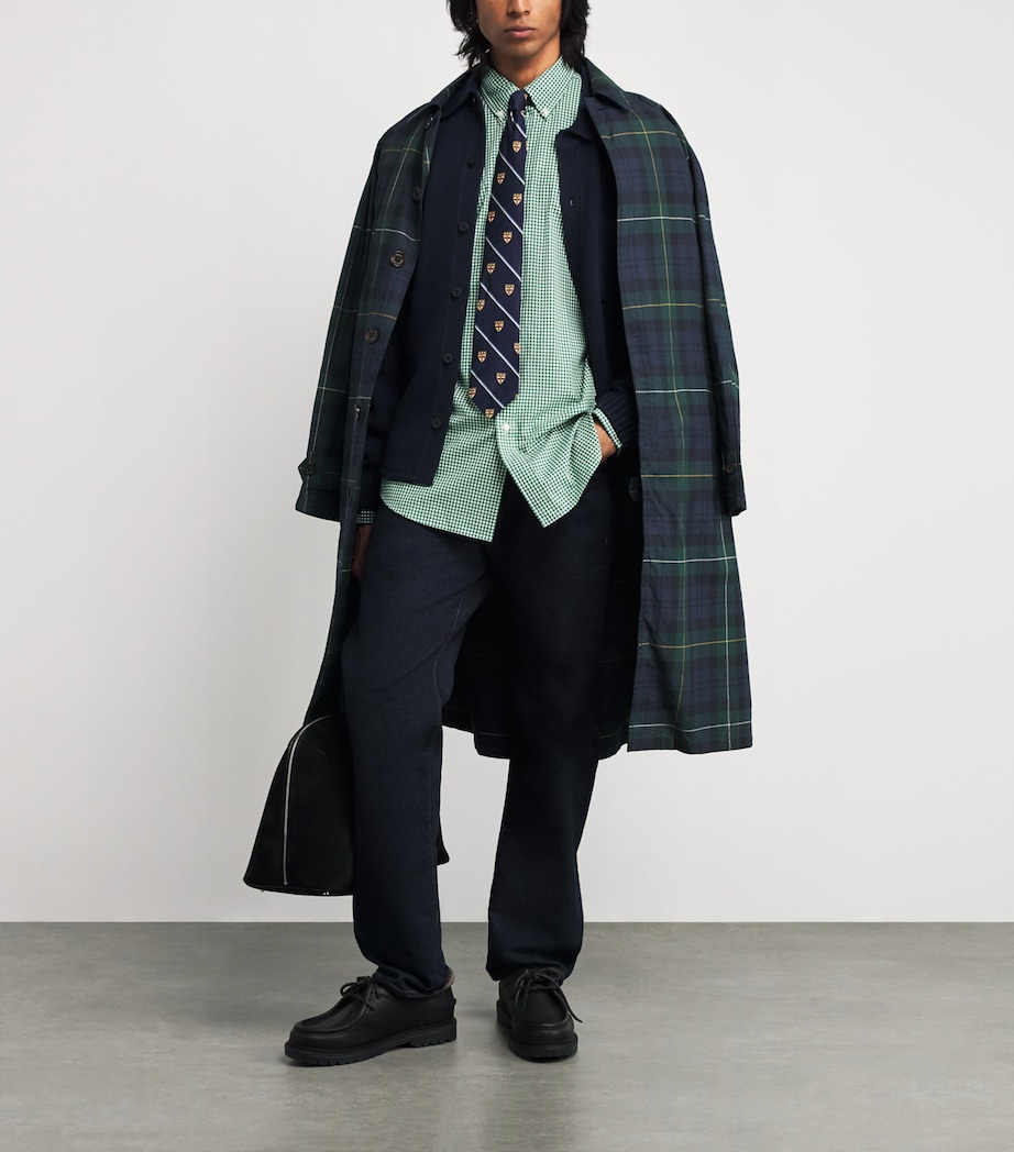 Stretch-Cotton Poplin Gingham Shirt GREEN Image 2