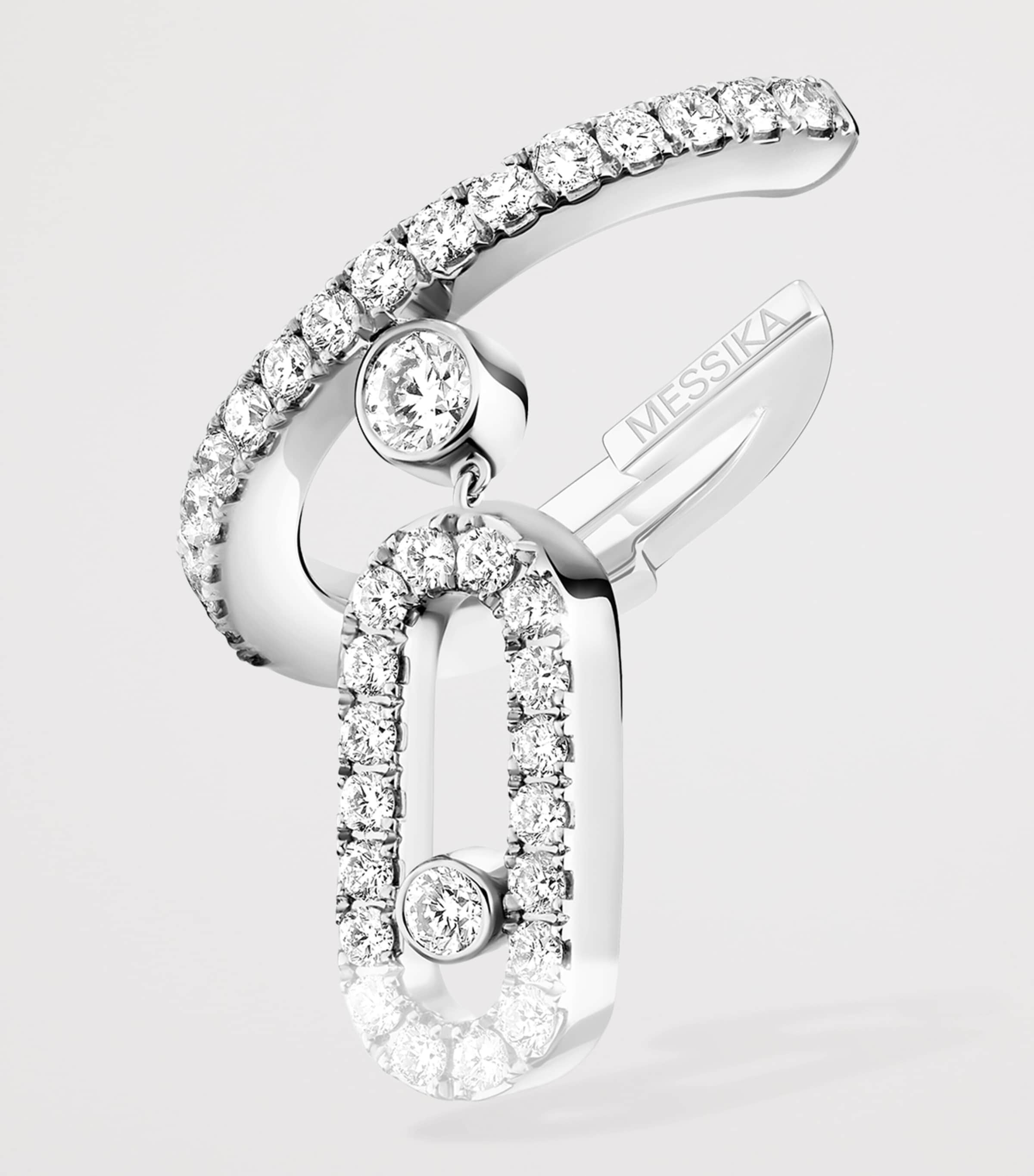 Messika Move Uno White Gold and Diamond Single Drop Pendant Pavé Ear Cuff (0.24ct) White Gold Image 3