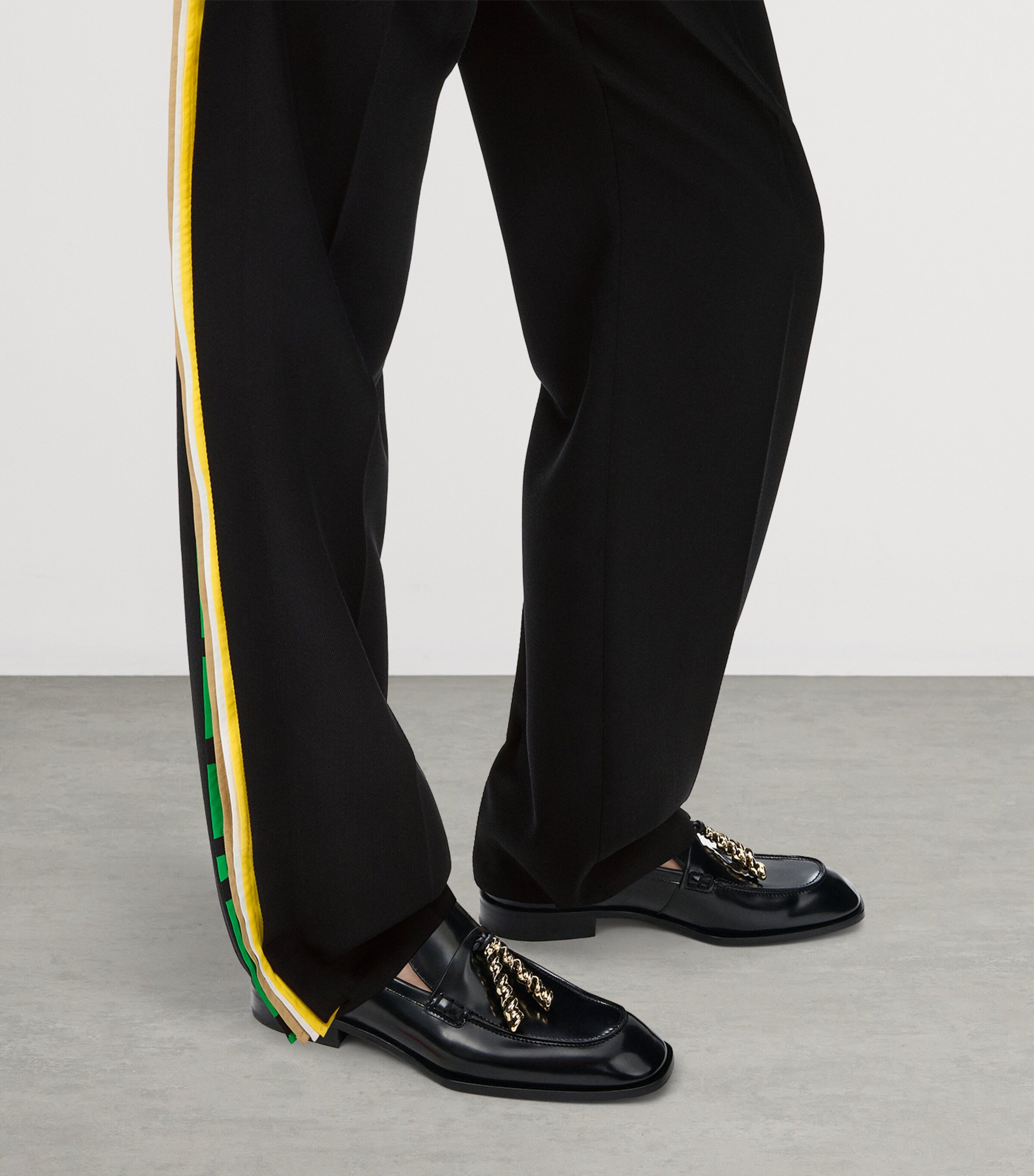 LOEWE Womens Tape-Trim Tailored Trousers Black Image 5