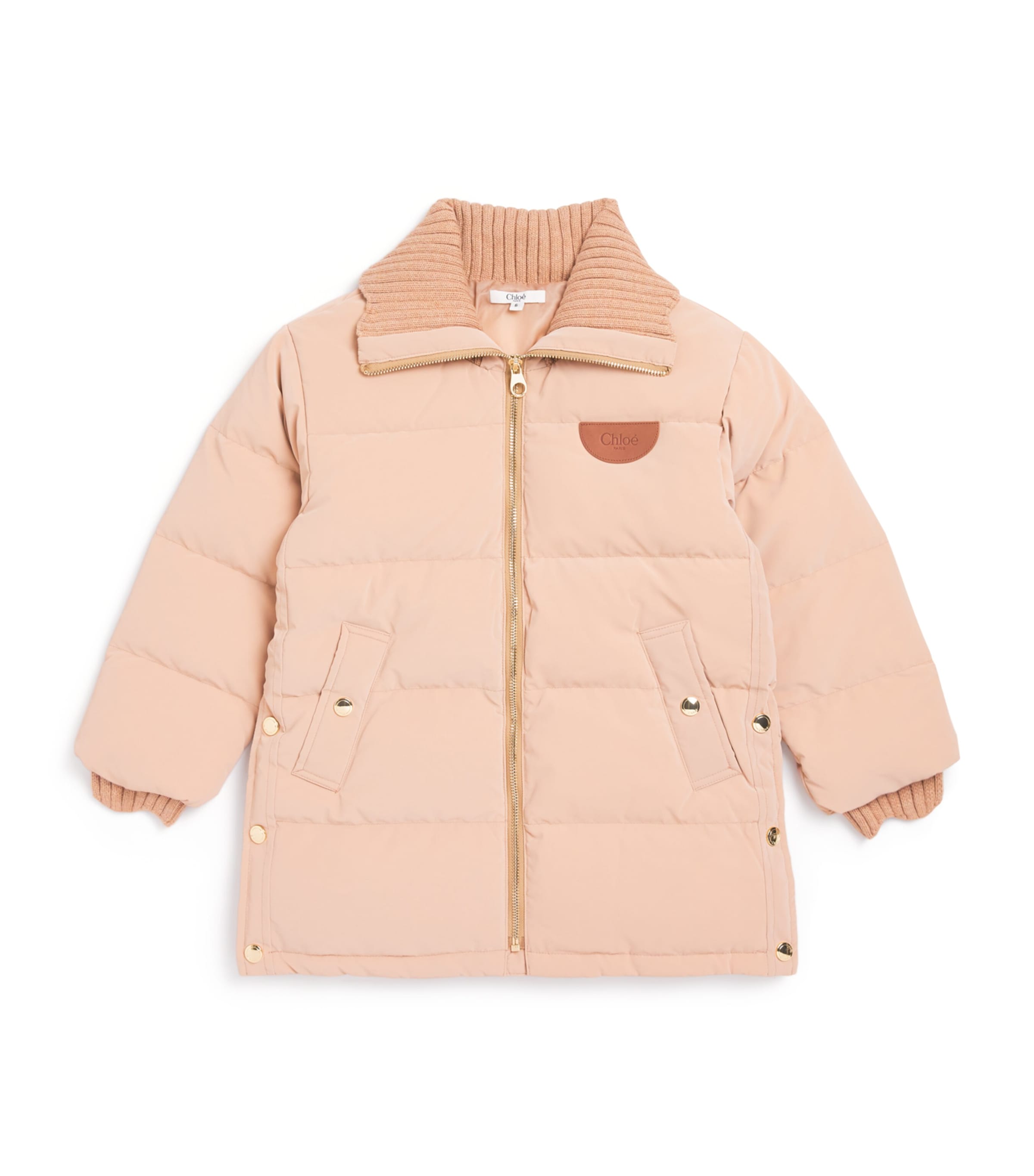 Chloé Kids Daunenmantel In Neutral