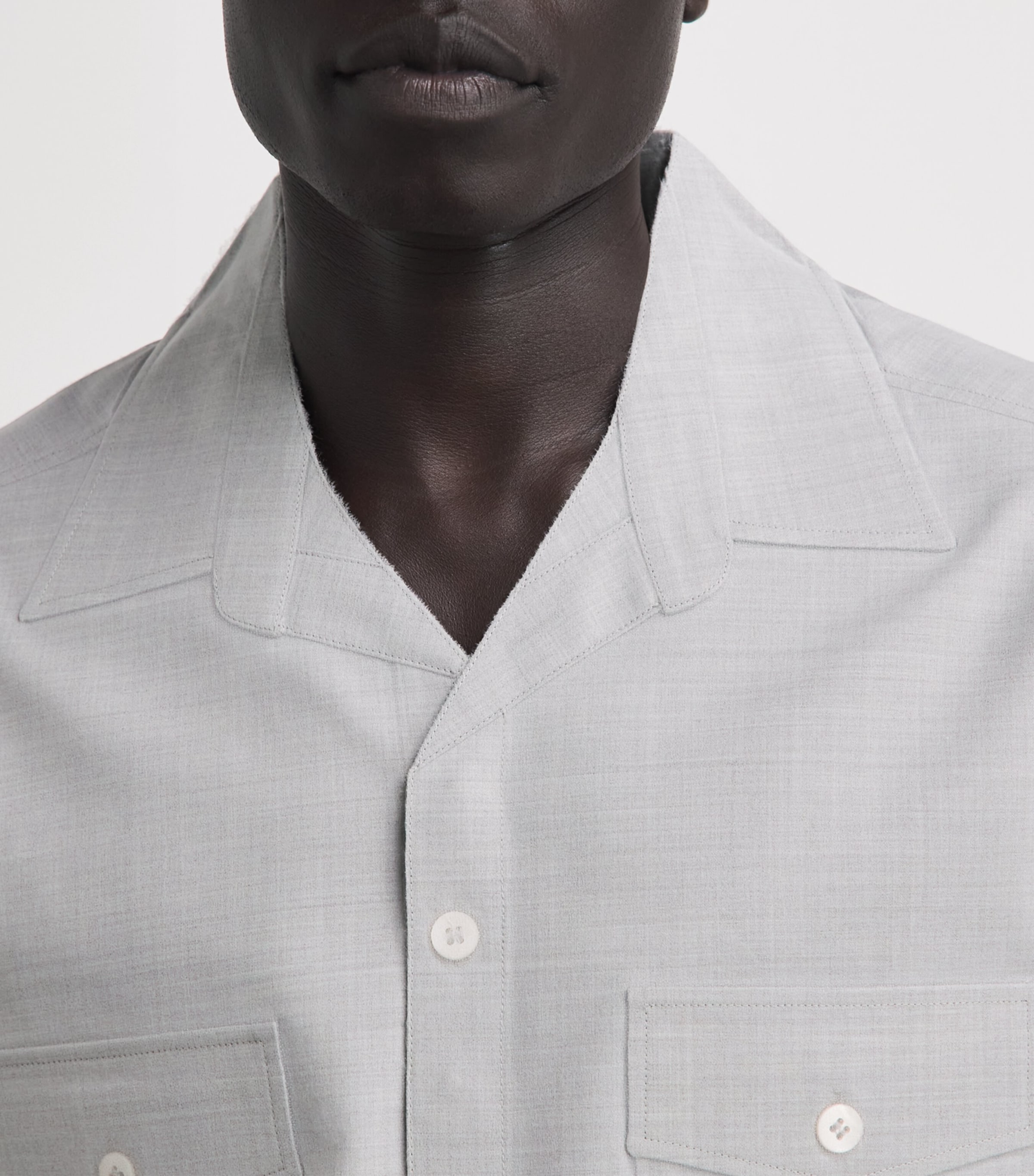 MM6 Maison Margiela Mens Two-Tone Shirt Light Grey Image 3