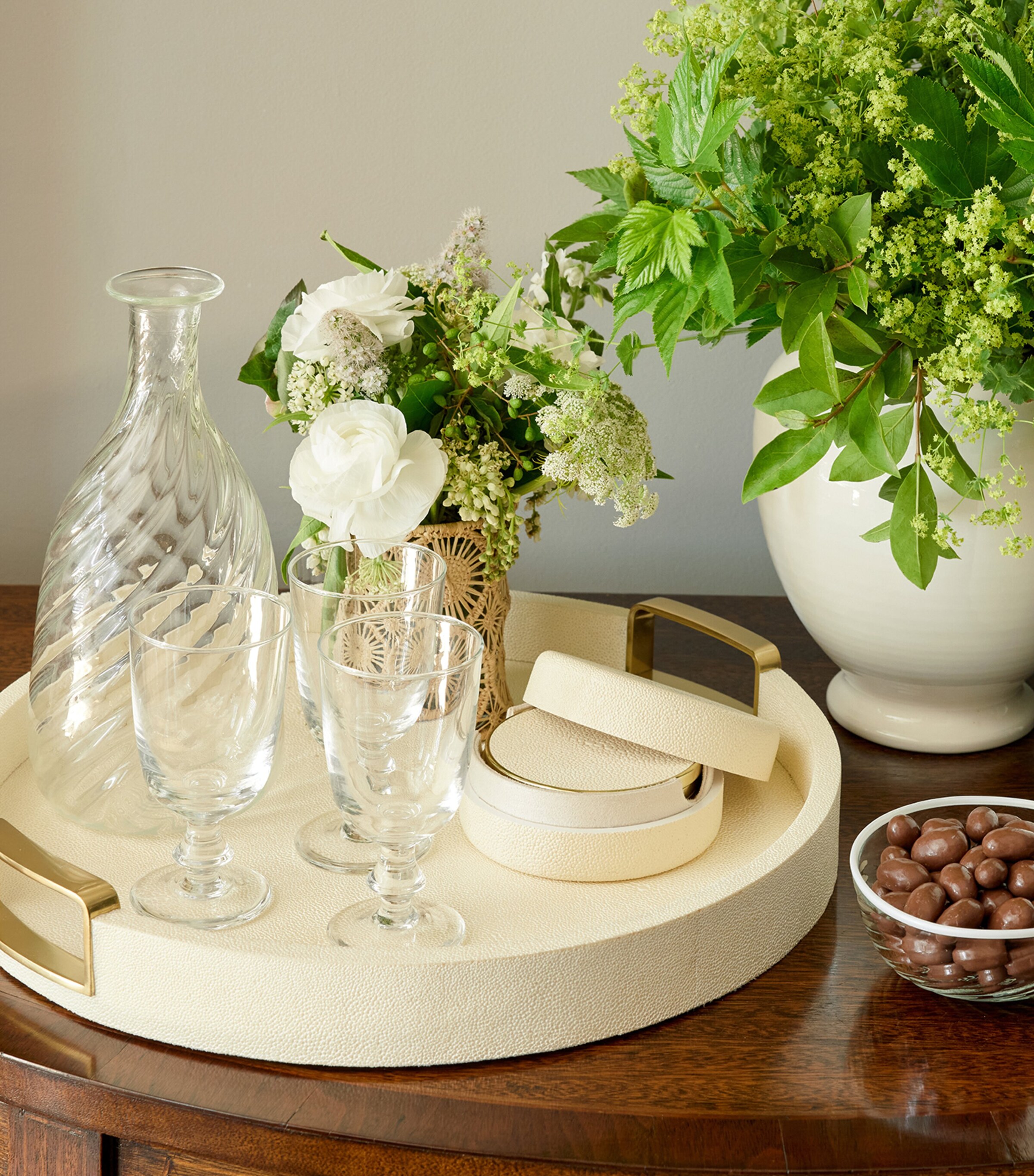 Set of 4 Shagreen Coasters CREAM Image 3