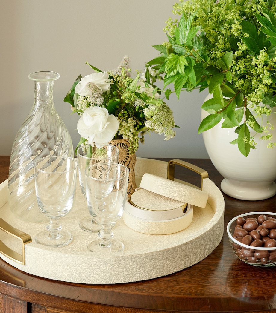 Set of 4 Shagreen Coasters CREAM Image 3