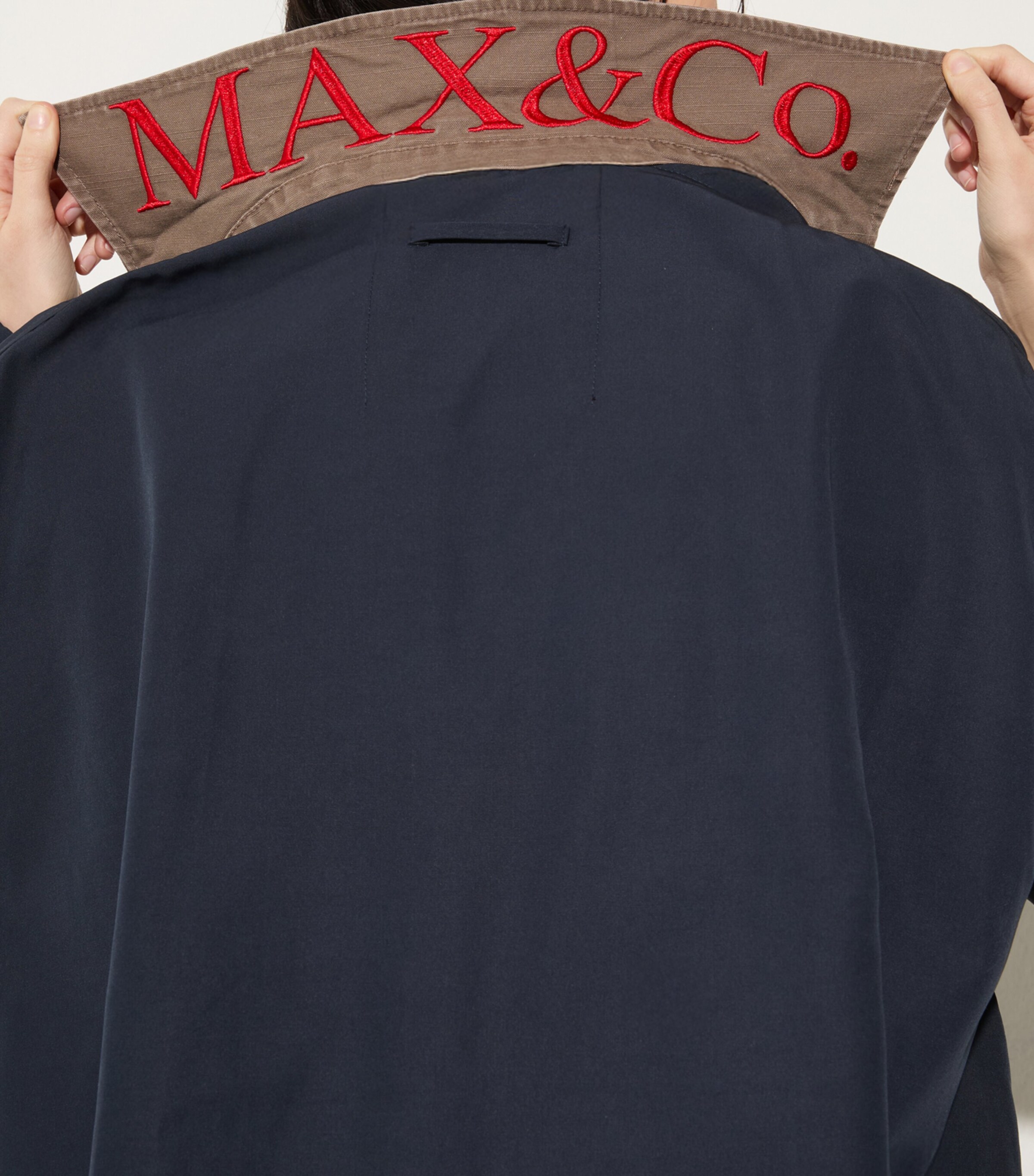 MAX&Co. Womens Relaxed Fit Raincoat Navy Image 7