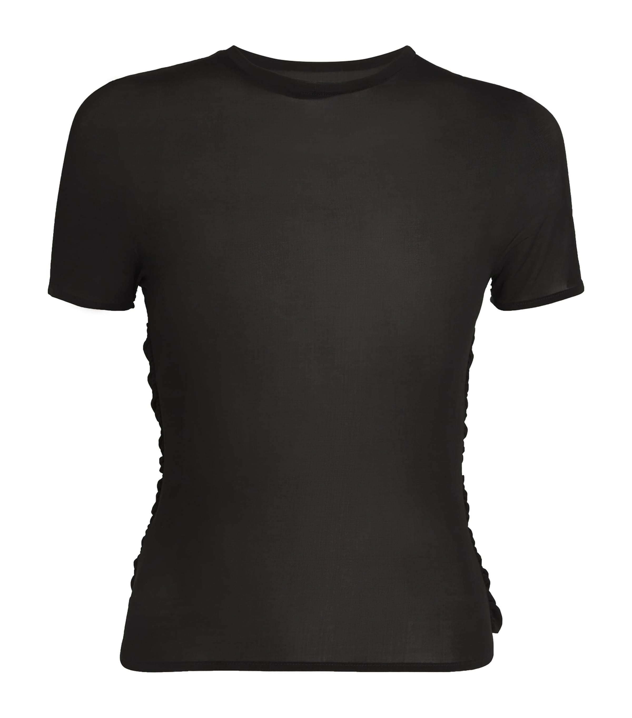 Shop Magda Butrym Cropped Ruched T-shirt In Black