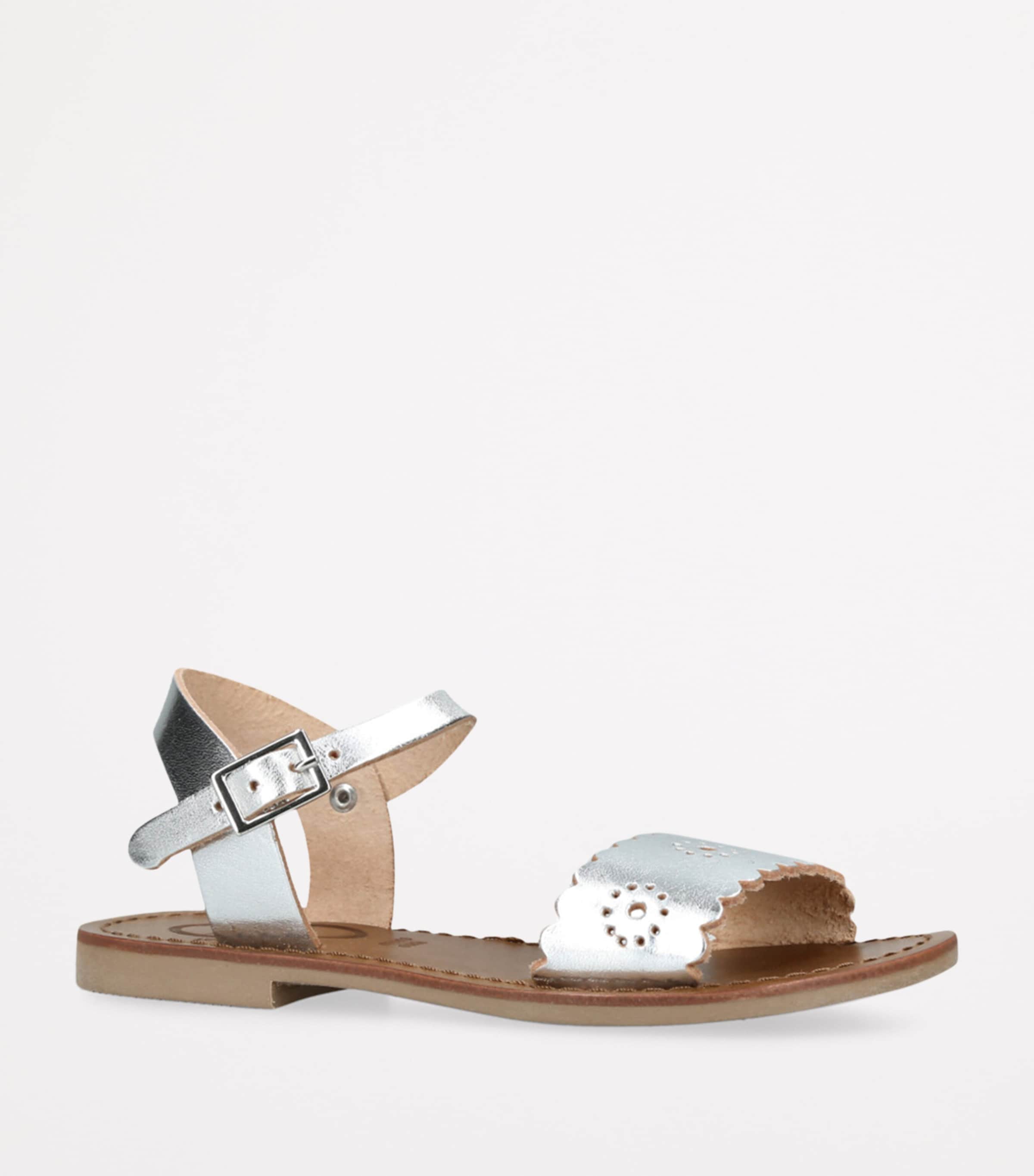 papouelli Leather Anais Sandals Silver Image 3