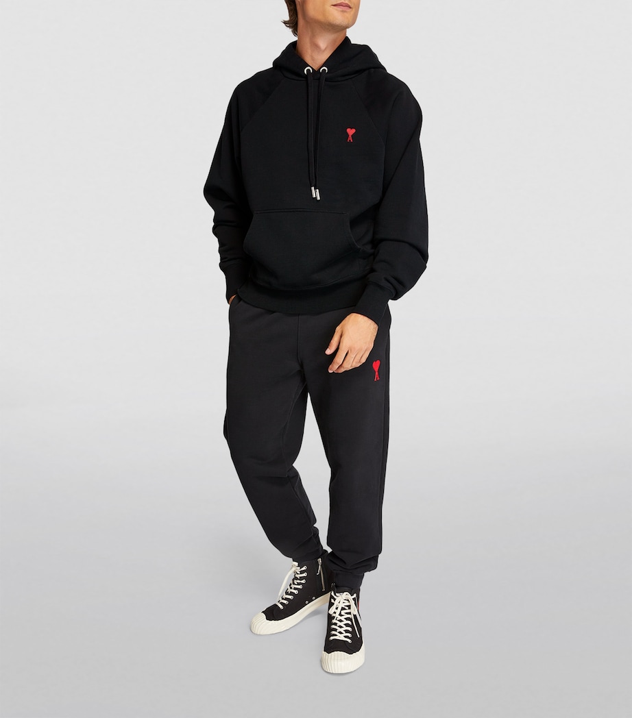 AMI Paris Mens Ami de Coeur Hoodie Black Image 2