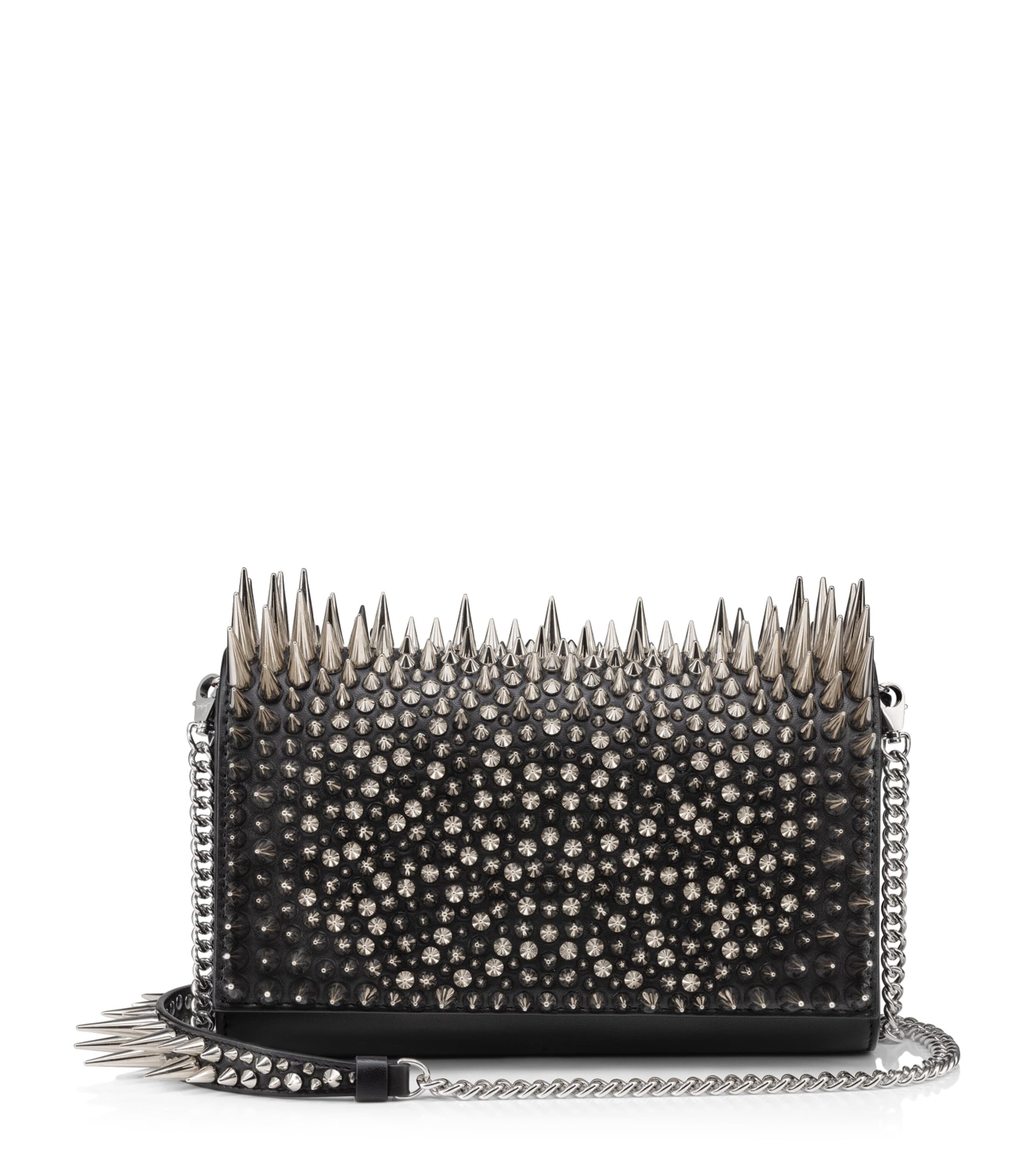 Christian Louboutin Paloma Spike Leather Clutch Bag In Red