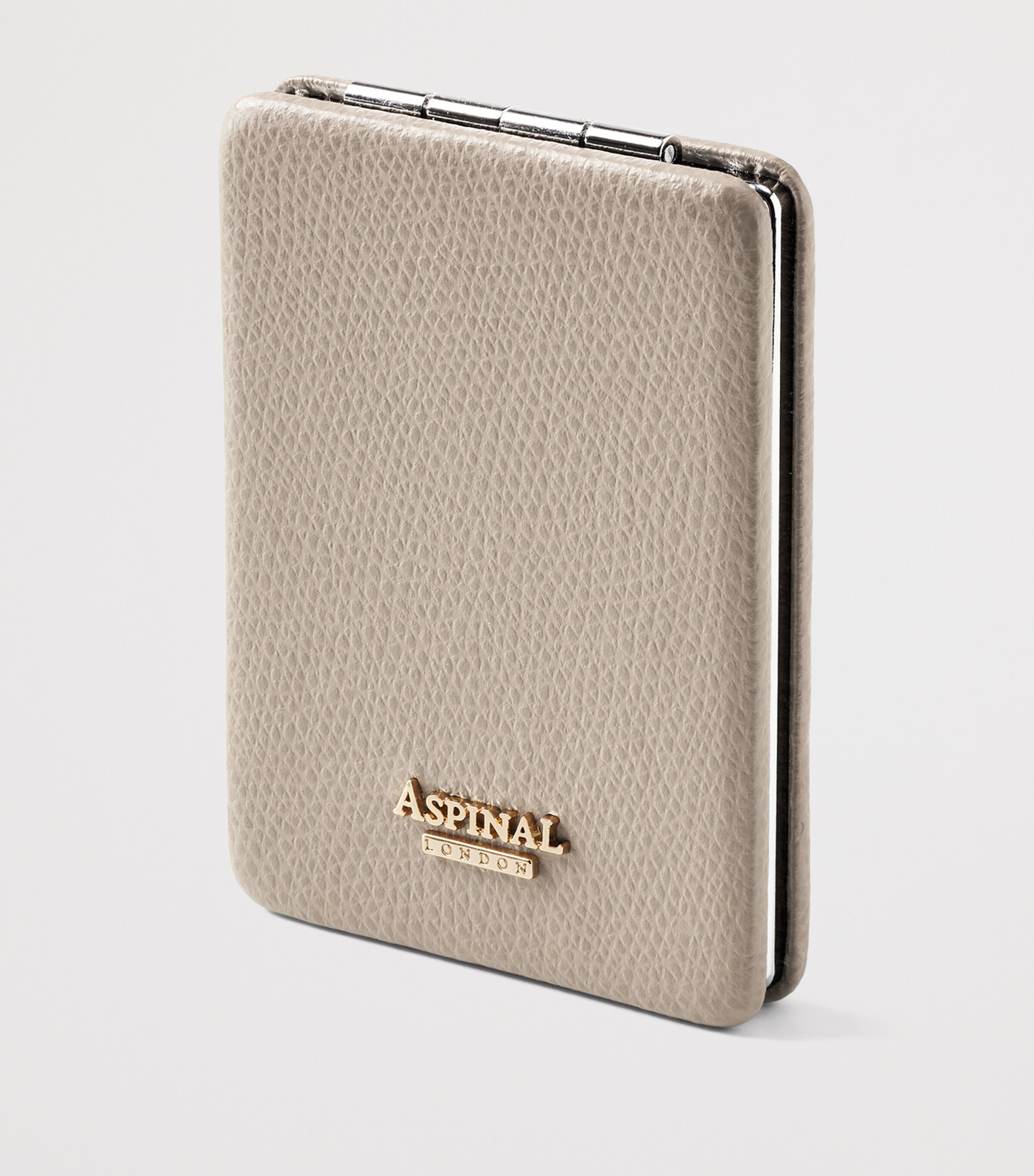 Aspinal Of London Leather Handbag Mirror Taupe Image 3