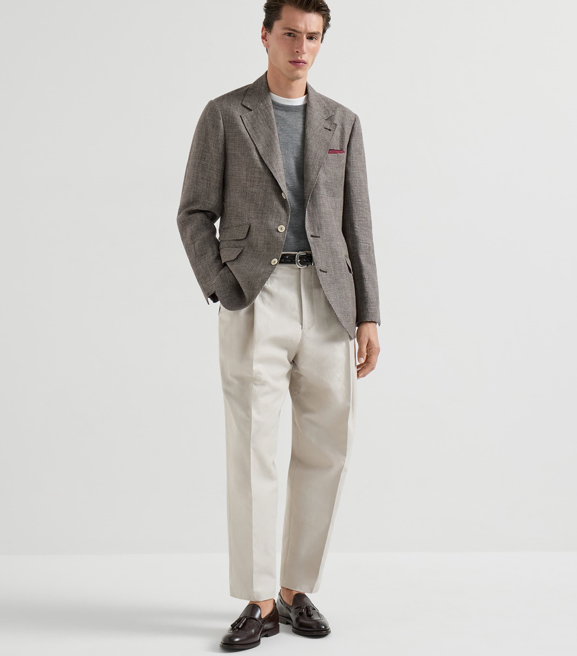 Brunello Cucinelli Mens Cashmere-Silk Crew-Neck Sweater Image 2