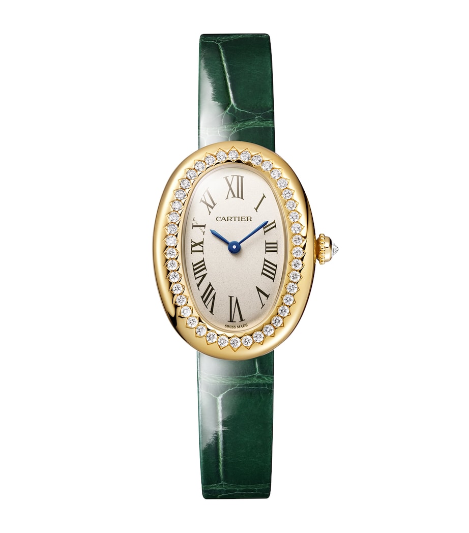 Cartier Small Yellow Gold and Diamond Baignoire de Cartier Watch 23.1mm Silvered Image 1