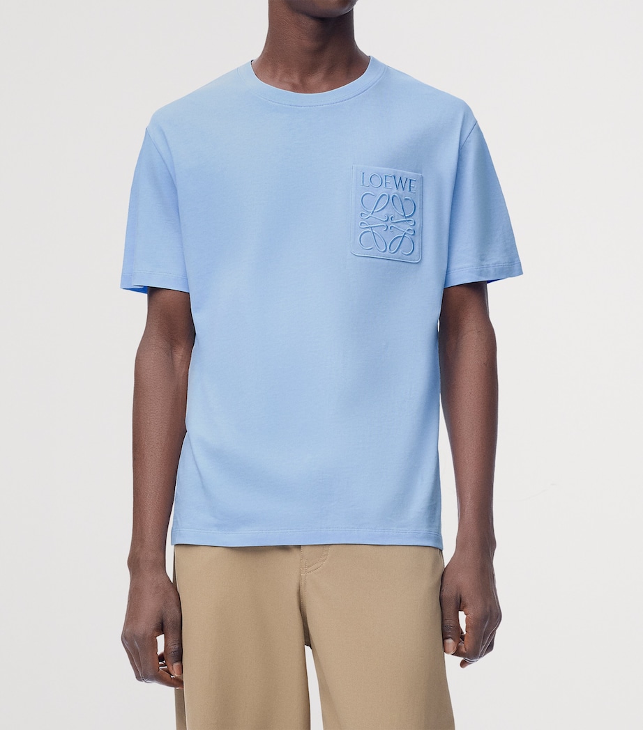 Cotton Anagram T-Shirt SKY BLUE Image 3