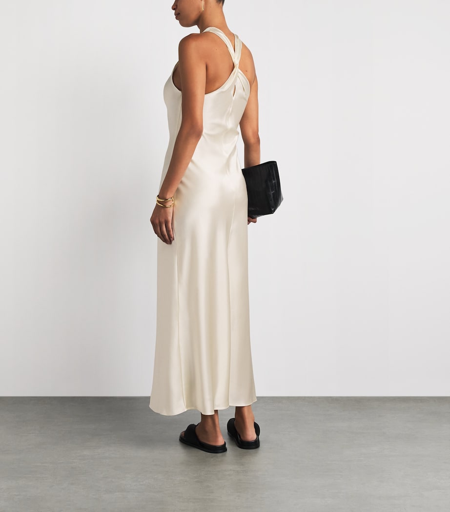 Almada Label Womens Satin Zila Maxi Dress Vanilla Image 4