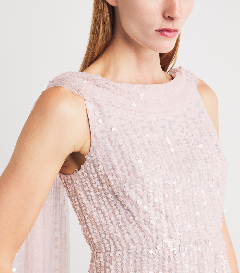 Needle & Thread Womens Moonlight Sequin Maxi Dress Shell Image 3
