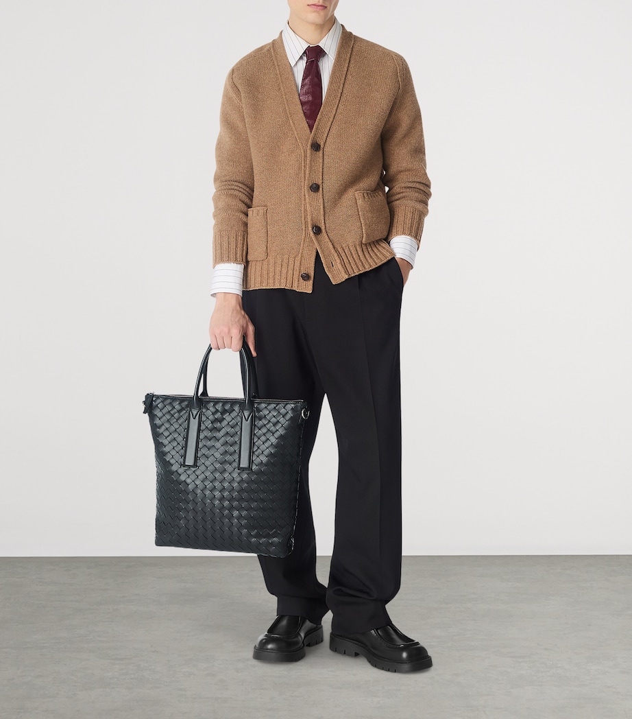 Leather Intrecciato North-South Tote Bag 2077 Image 2