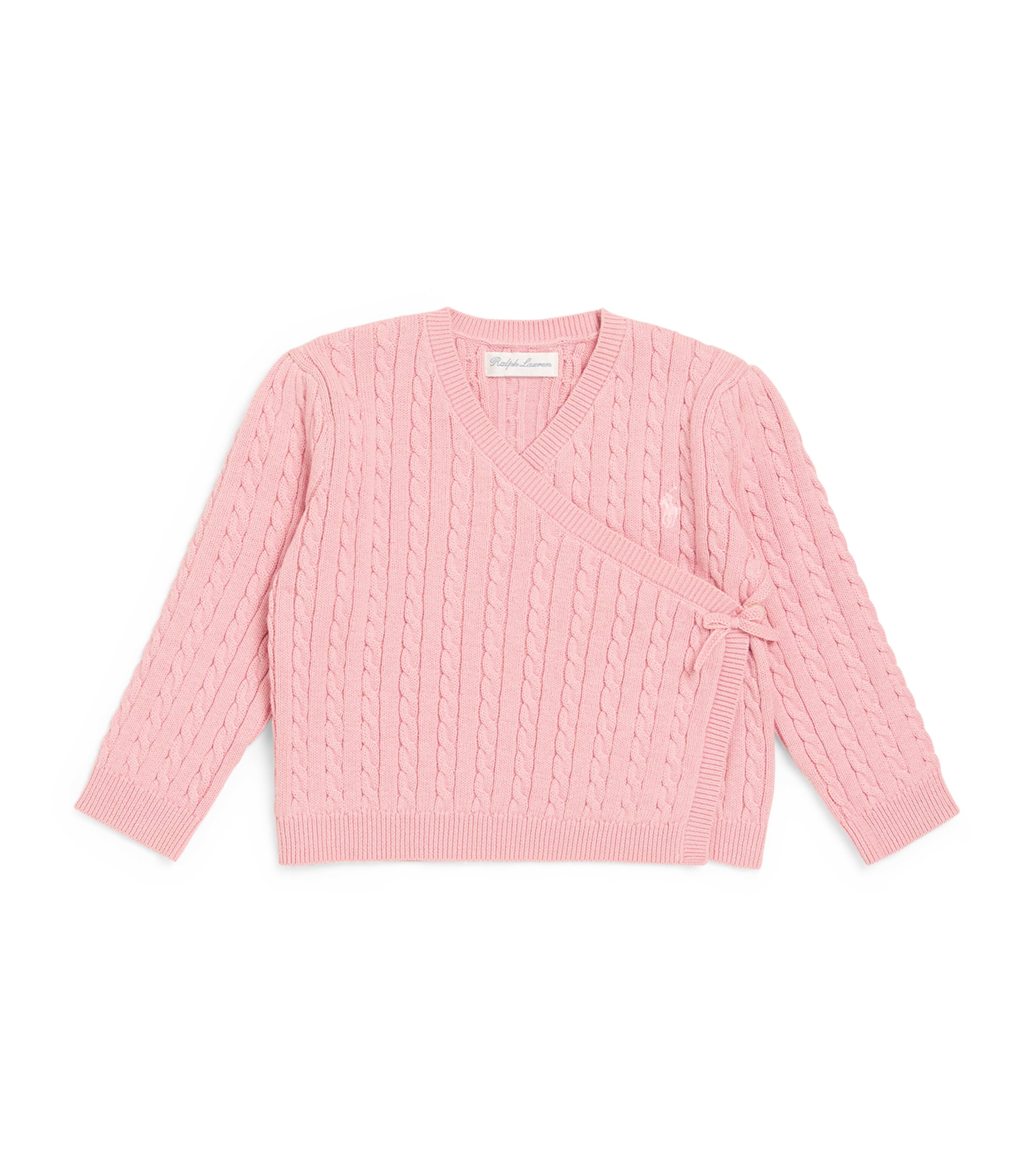 Ralph Lauren Kids Cotton Open-Neck Cardigan (3-24 Months) Lt Pink Image 1