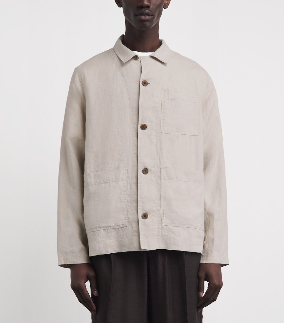 Wax London Linen Kimpton Overshirt Natural Image 4