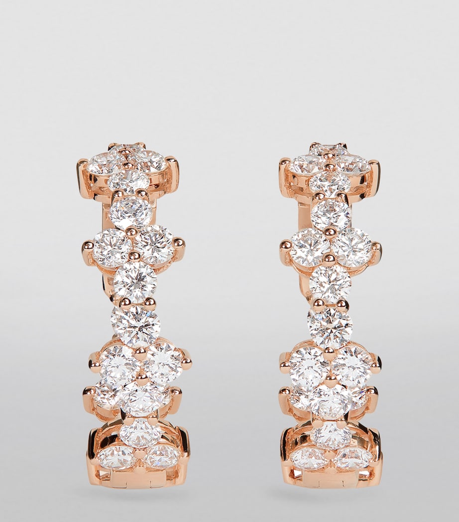 Rose Gold and Diamond Vivi Hoop Earrings ROSE GOLD Image 2