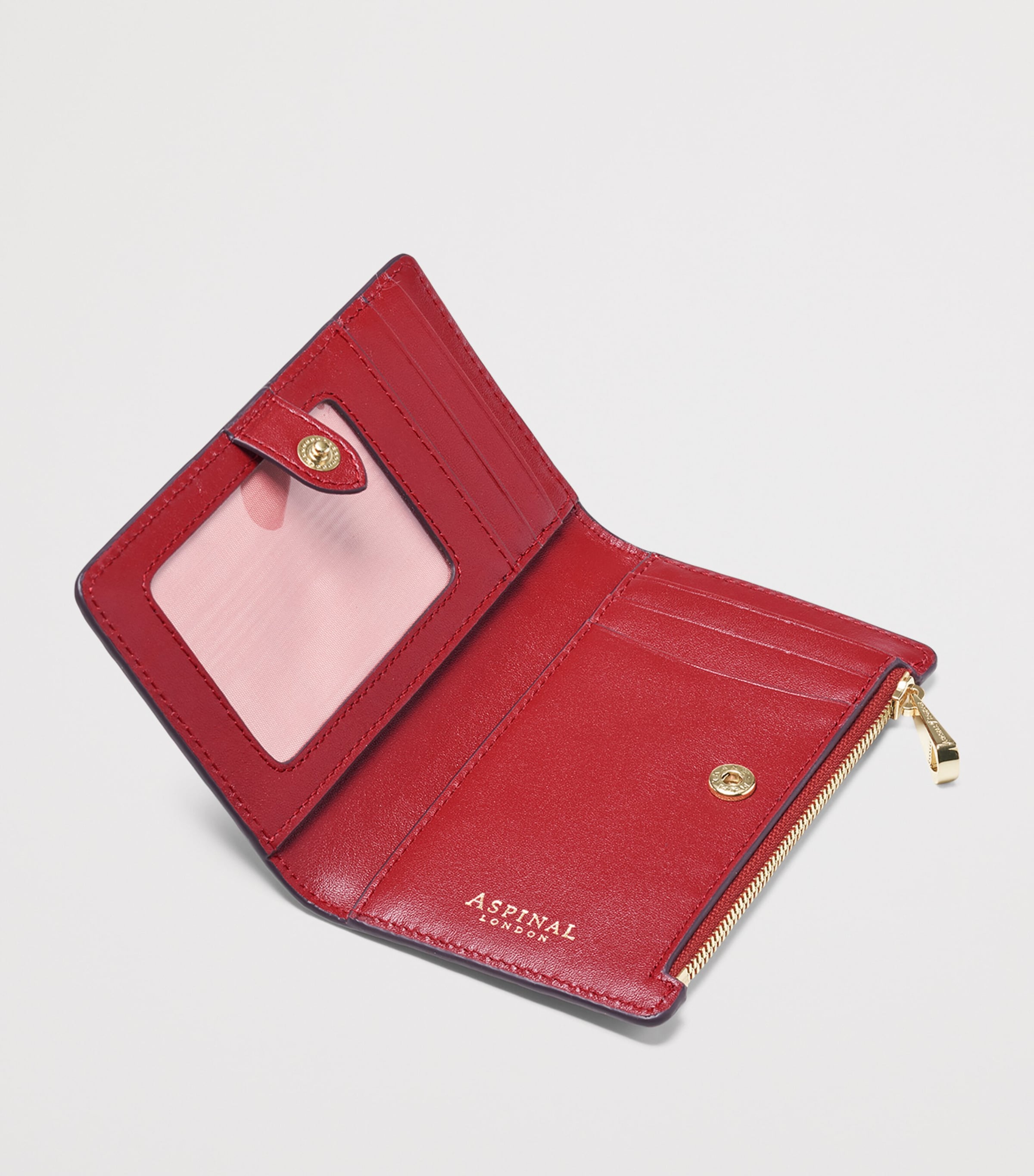 Aspinal Of London Small Leather Mayfair Purse Cherry Image 3