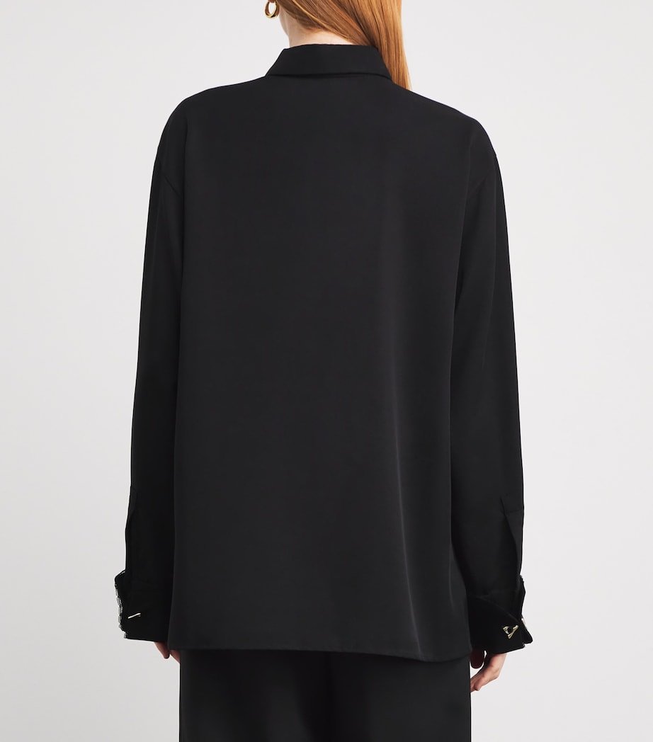 Lyocell Oversized Shirt 001 BLACK Image 4