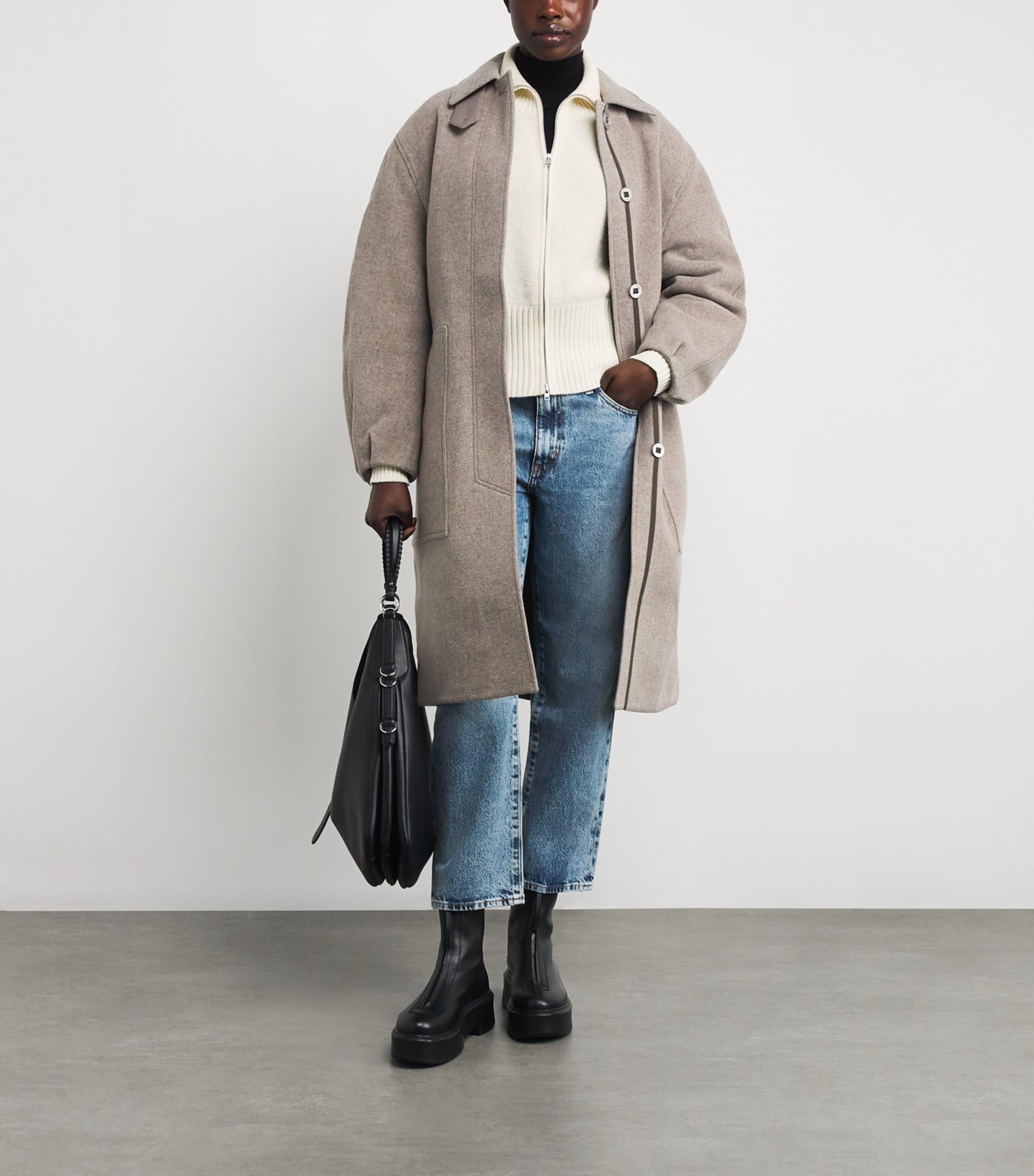 Canada Goose Ivory Alpaca-Blend Zip-Up Cardigan | Harrods US