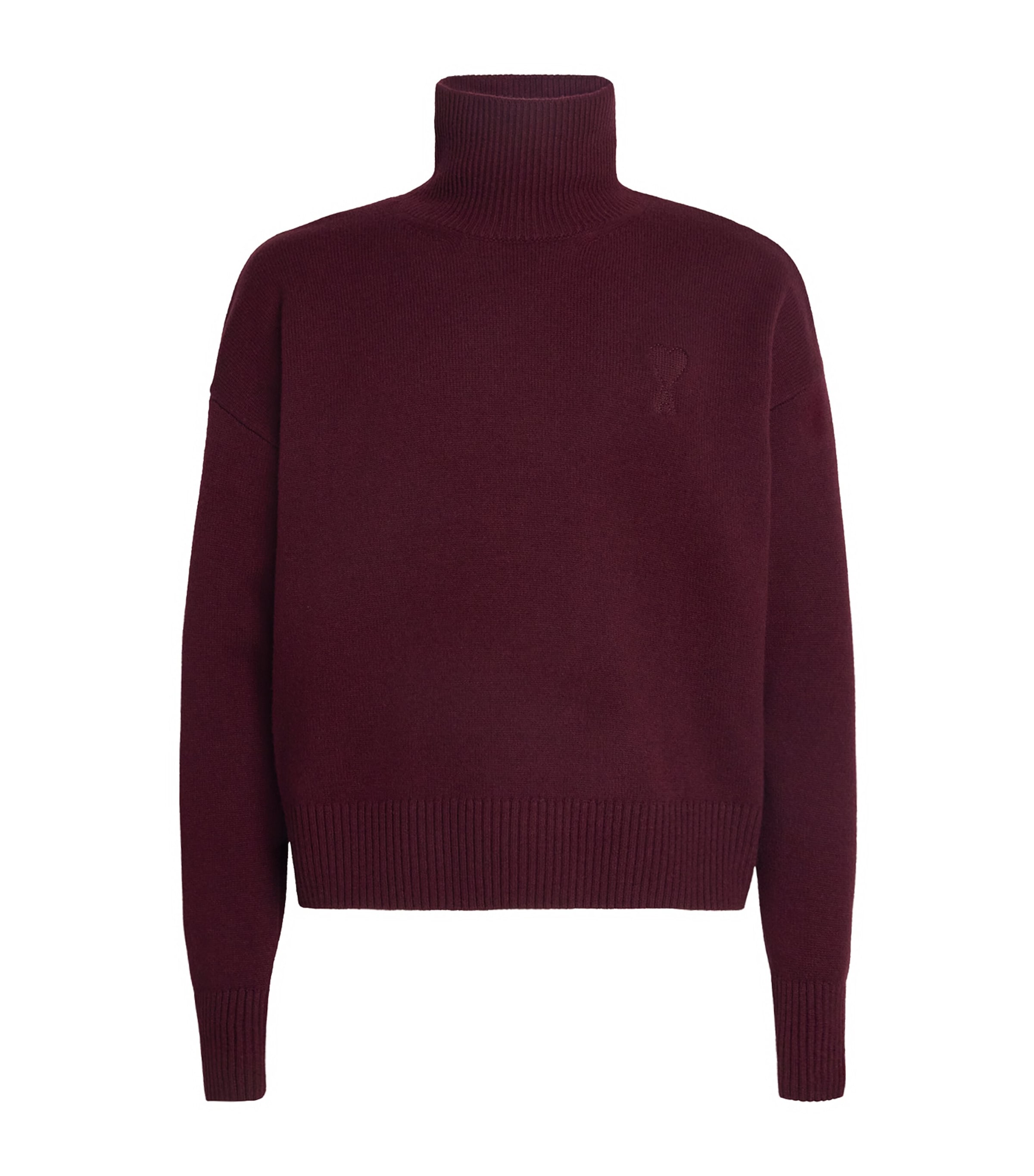 AMI Paris Wool-Cashmere Funnel-Neck Sweater | Men Clothing | Knitwear | Jumpers | Designers | Ami Paris | Men Trending Now