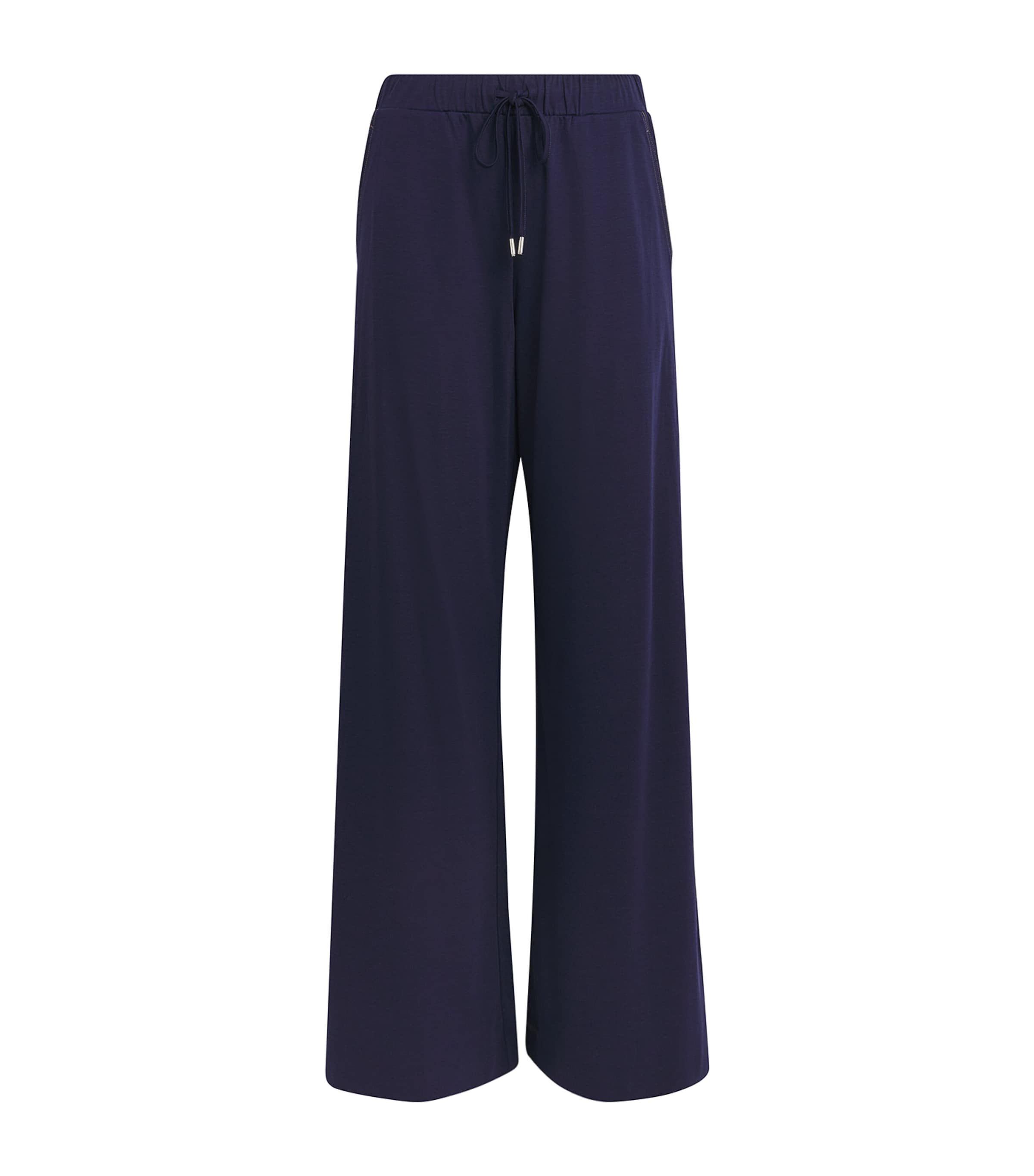 Max & Co Jersey Straight-leg Trousers In Blue