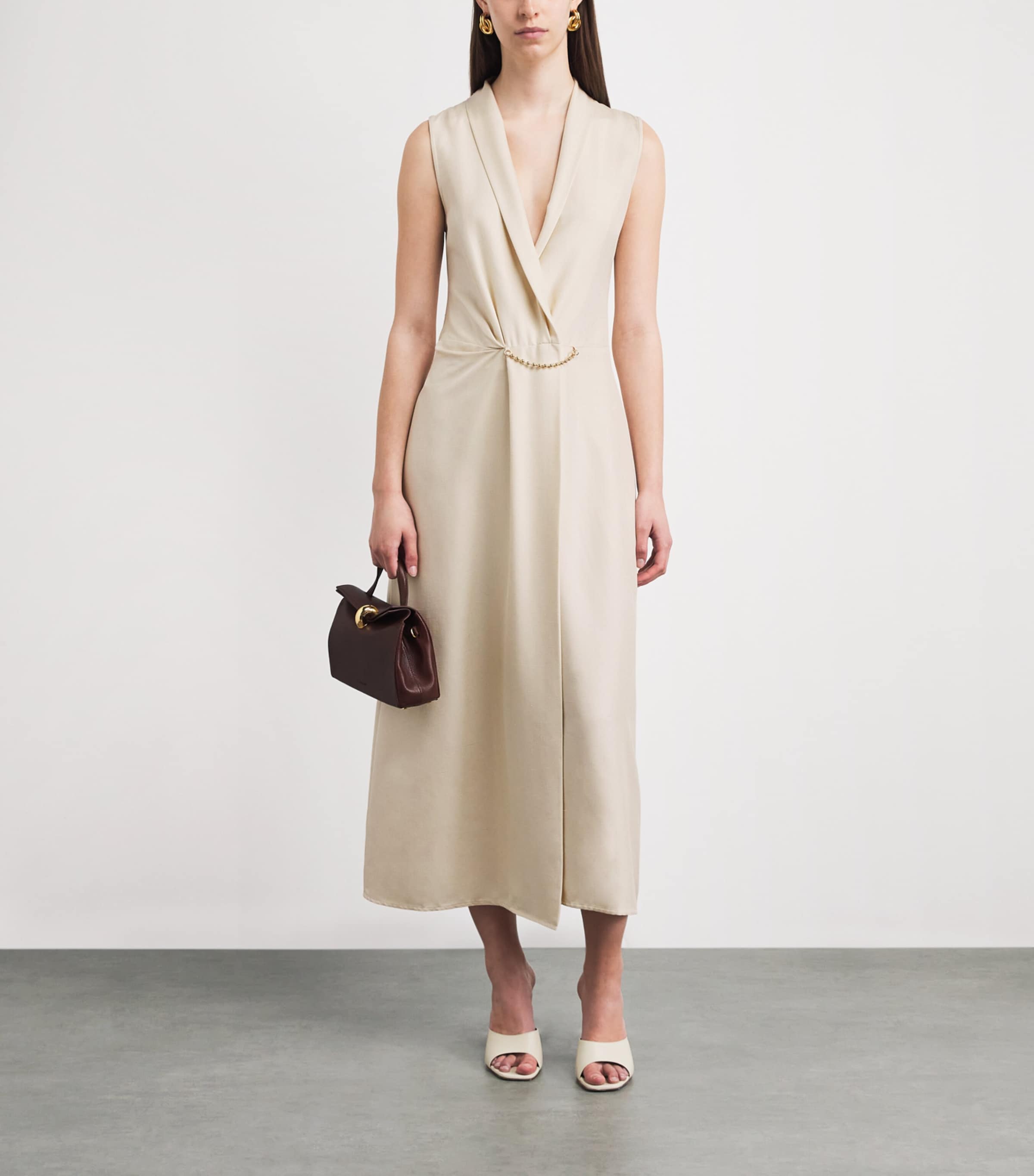 RETORI Womens Silk Wrap Maxi Dress Butter Image 2