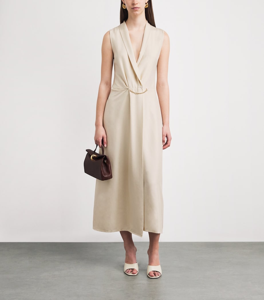 RETORI Womens Silk Wrap Maxi Dress Butter Image 2
